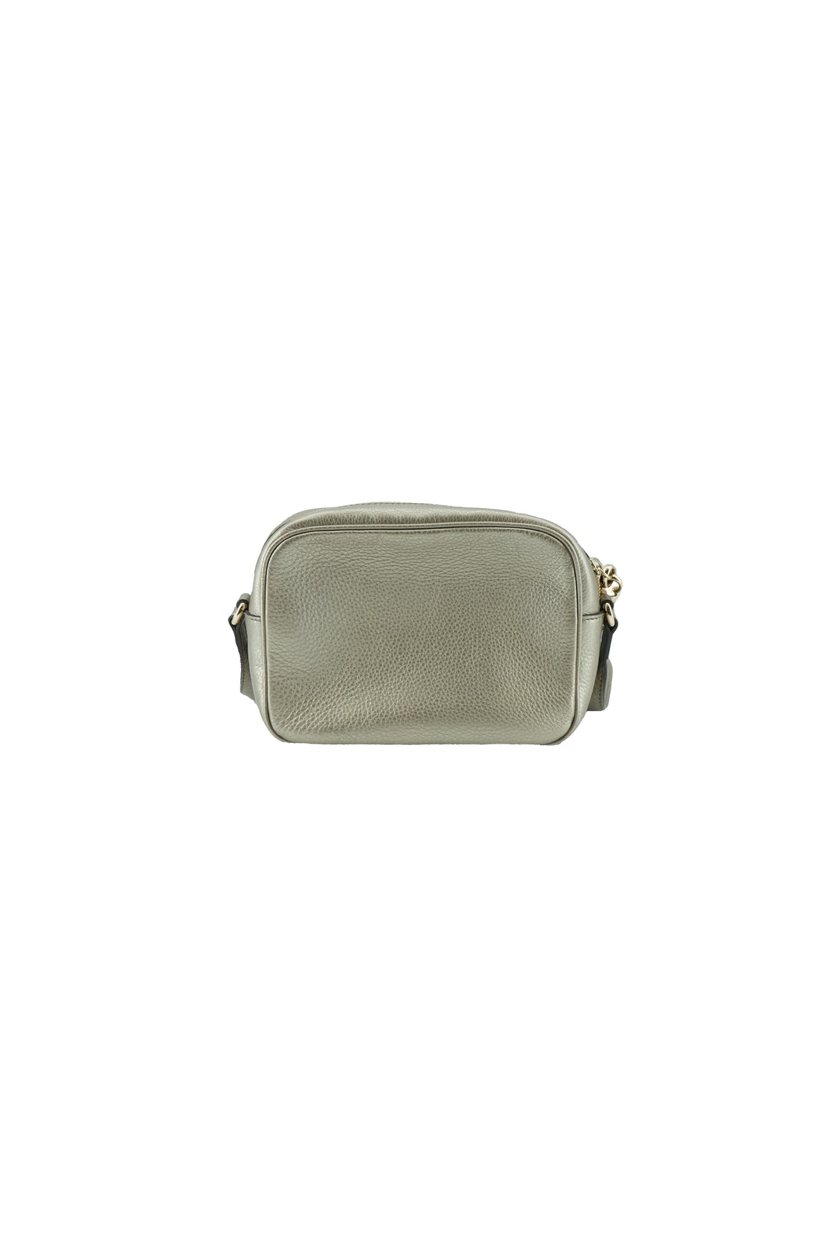 Gucci light pewter metallic soho disco crossbody 308364 498879