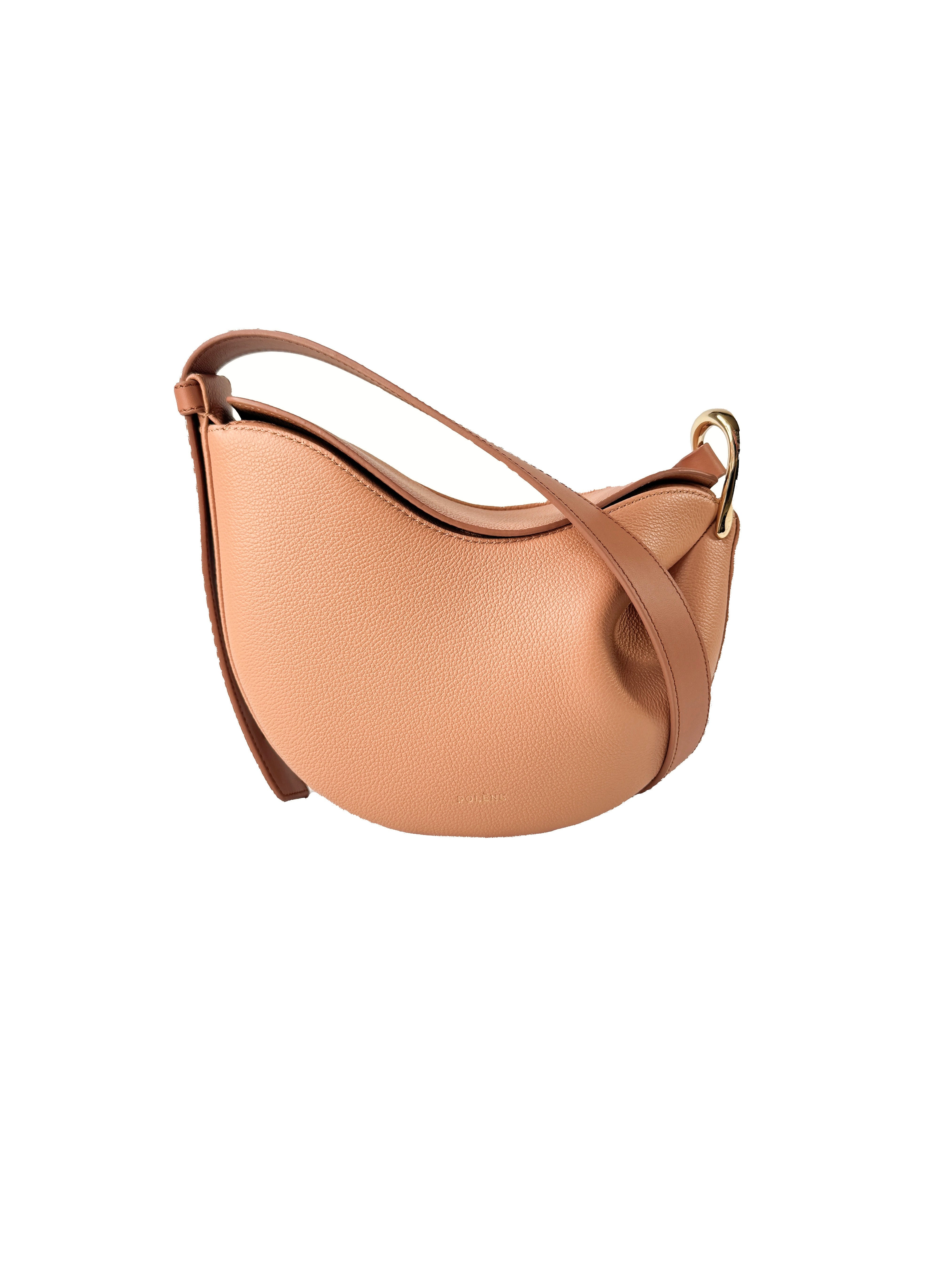 Polène peach Tonca leather crossbody