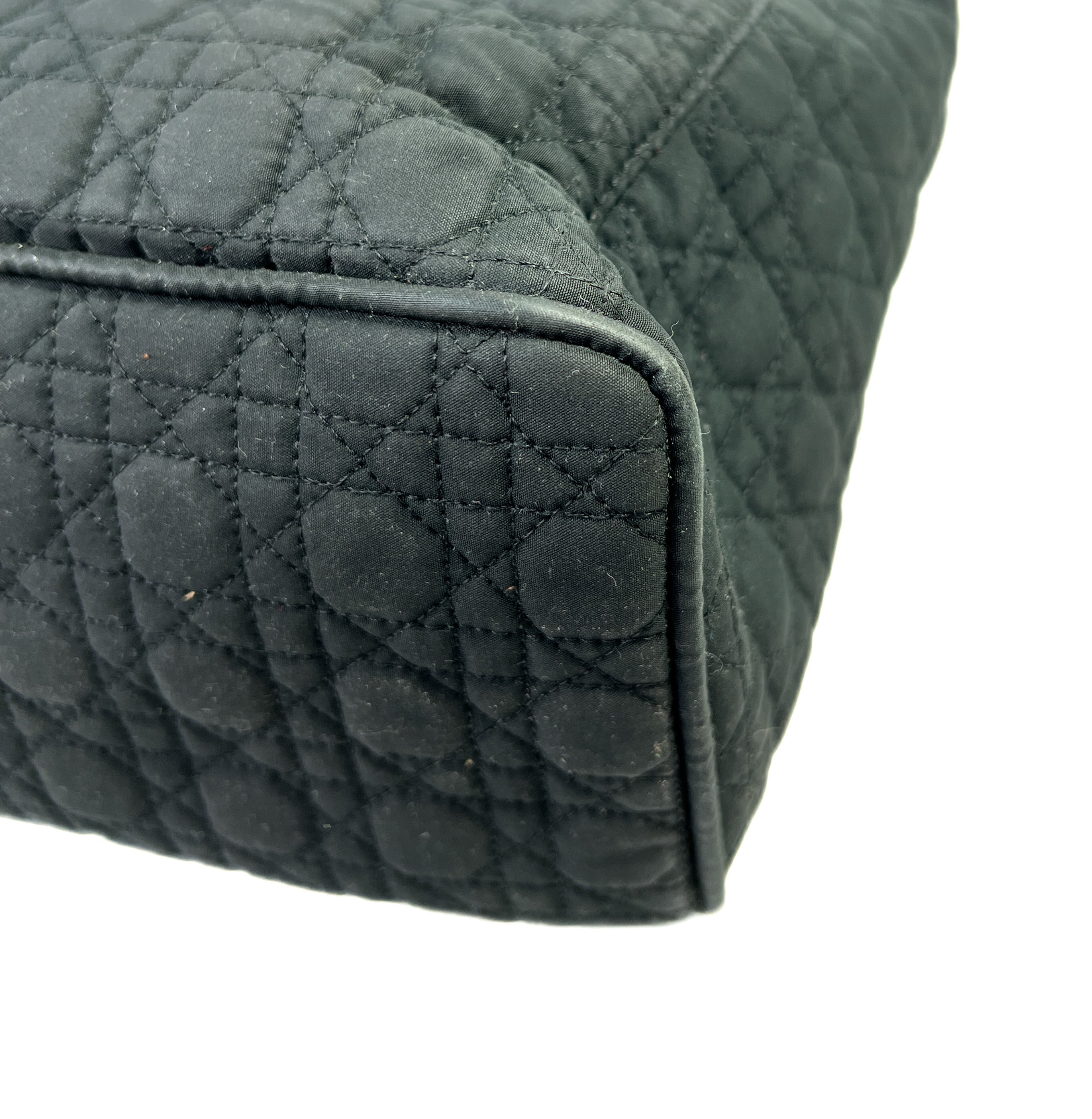 Christian Dior black cloth Lady Dior vintage tote