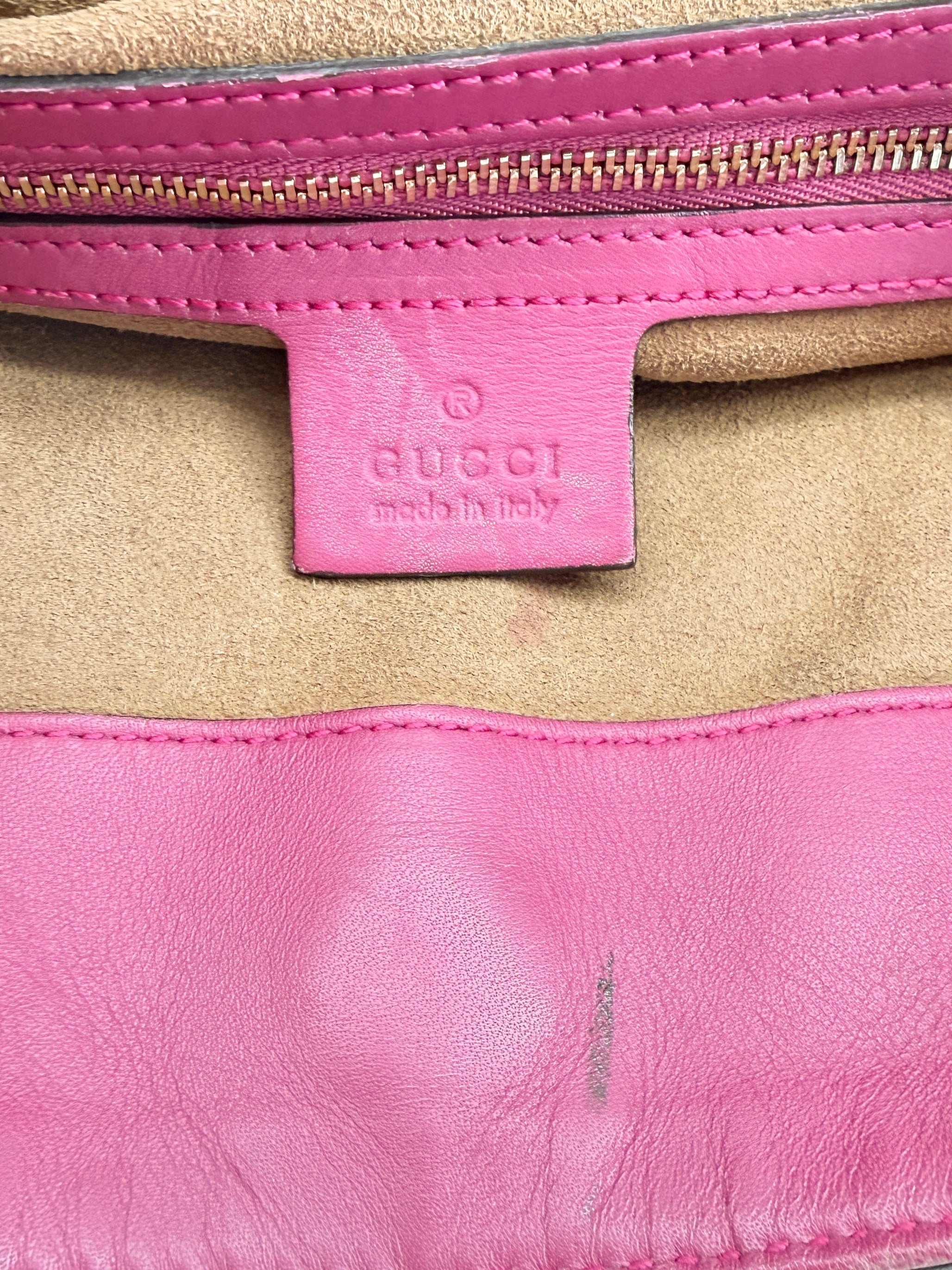 Gucci linea A foldover GG supreme tote pink/red 429147 498879