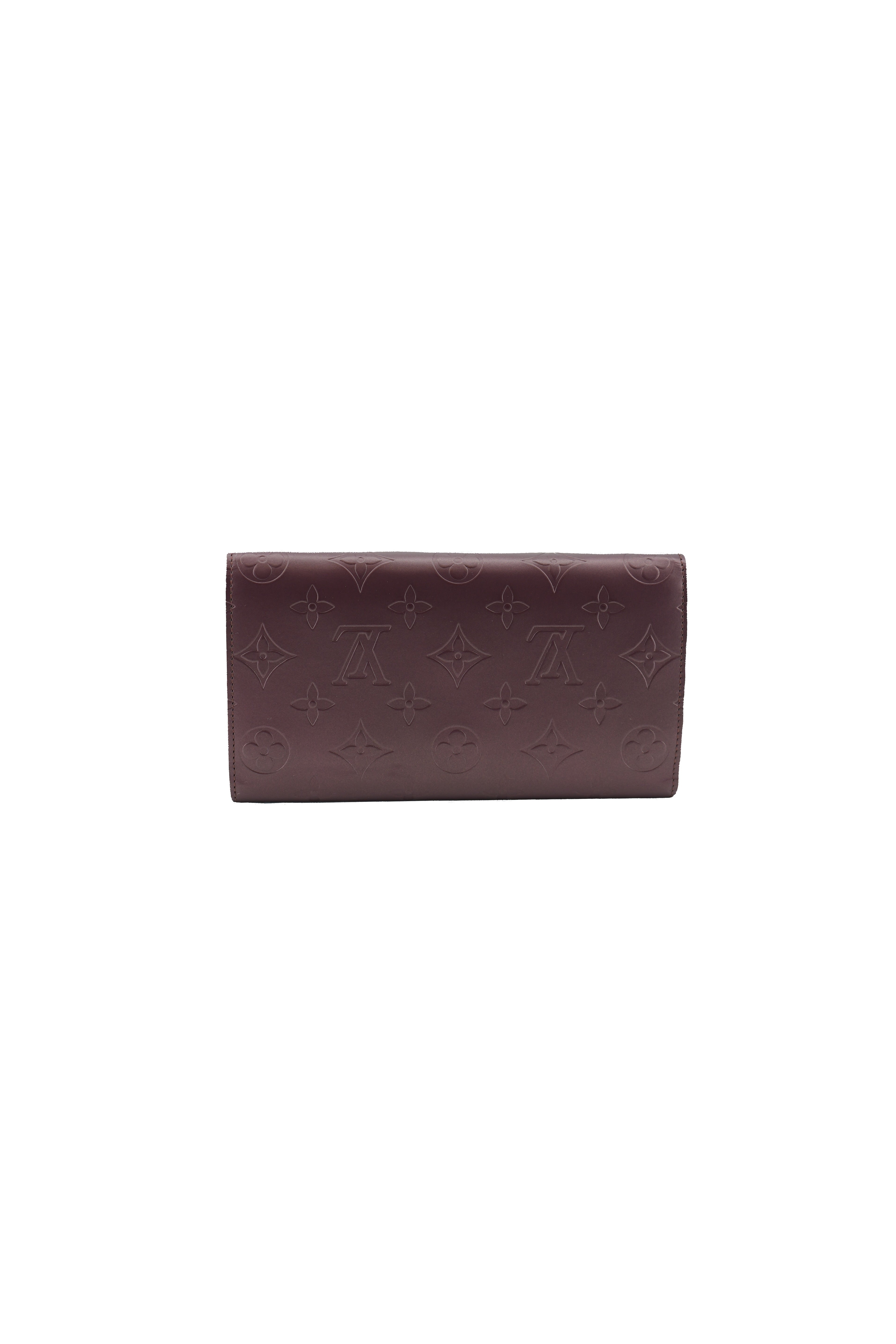 Louis Vuitton burgundy matte vernis Sarah wallet TH0072