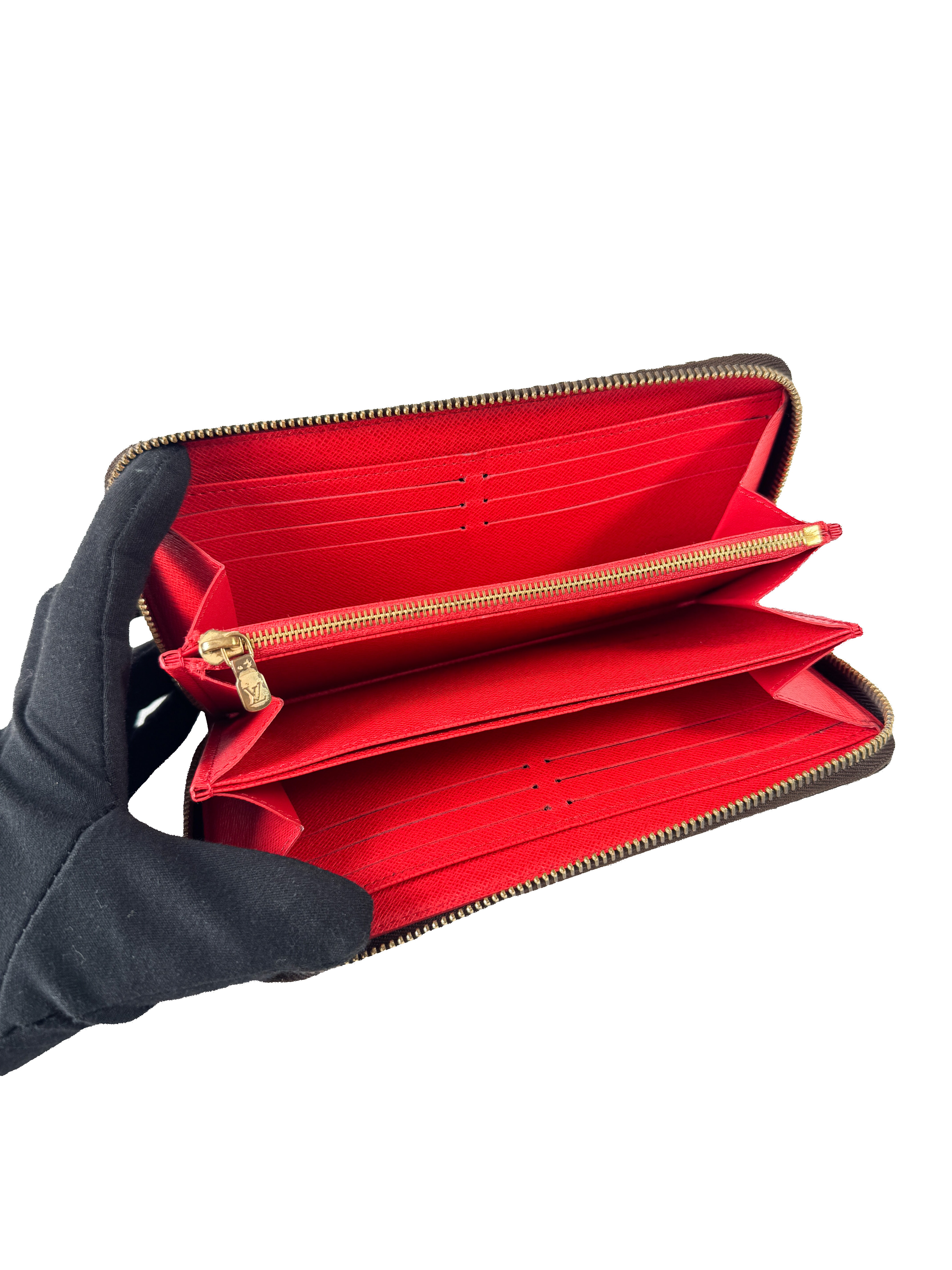 Louis Vuitton monogram red interior Zippy Wallet NM LM3189