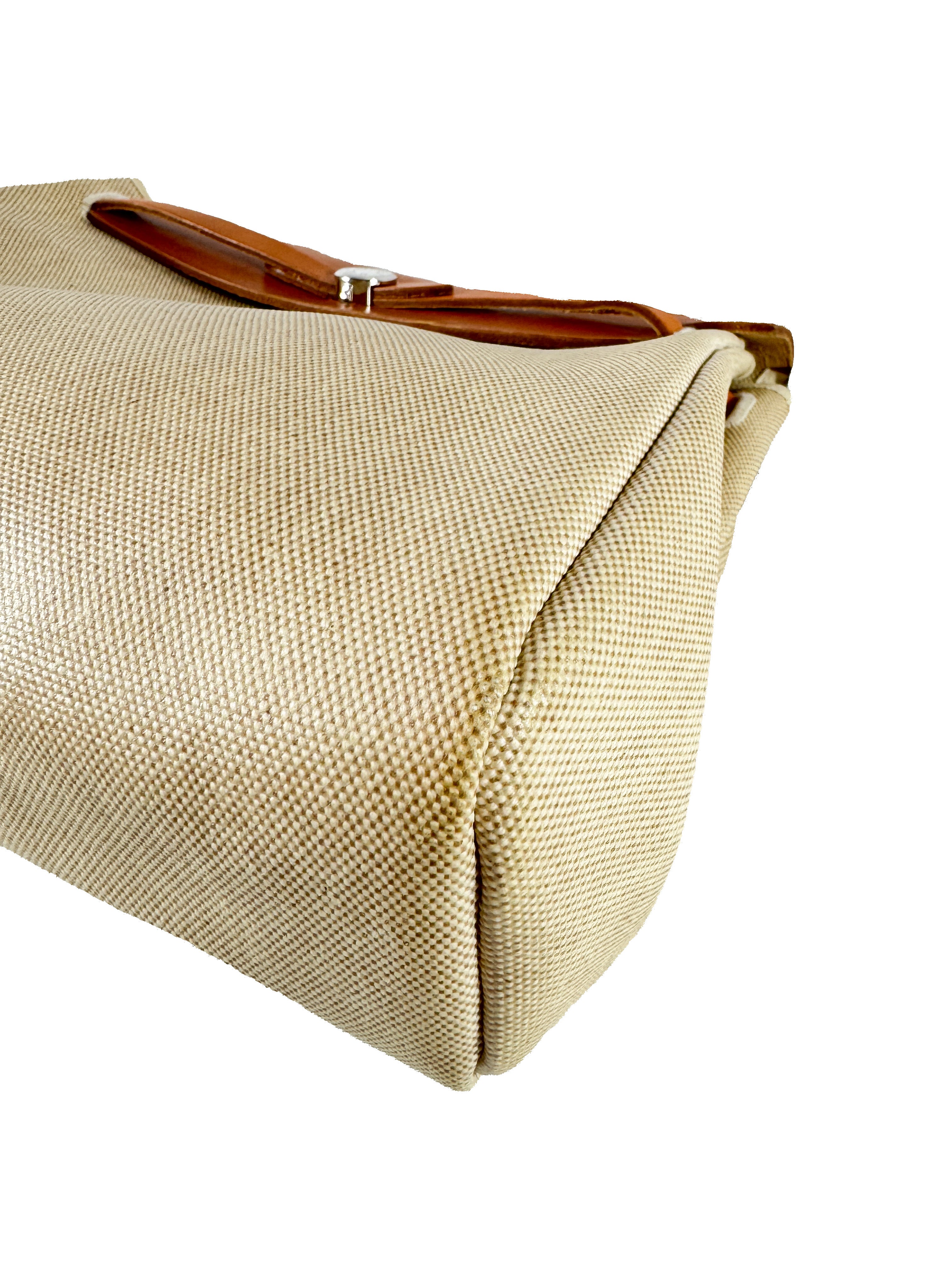 Hermès herbag toile backpack w/ large shell (square E, 2001)