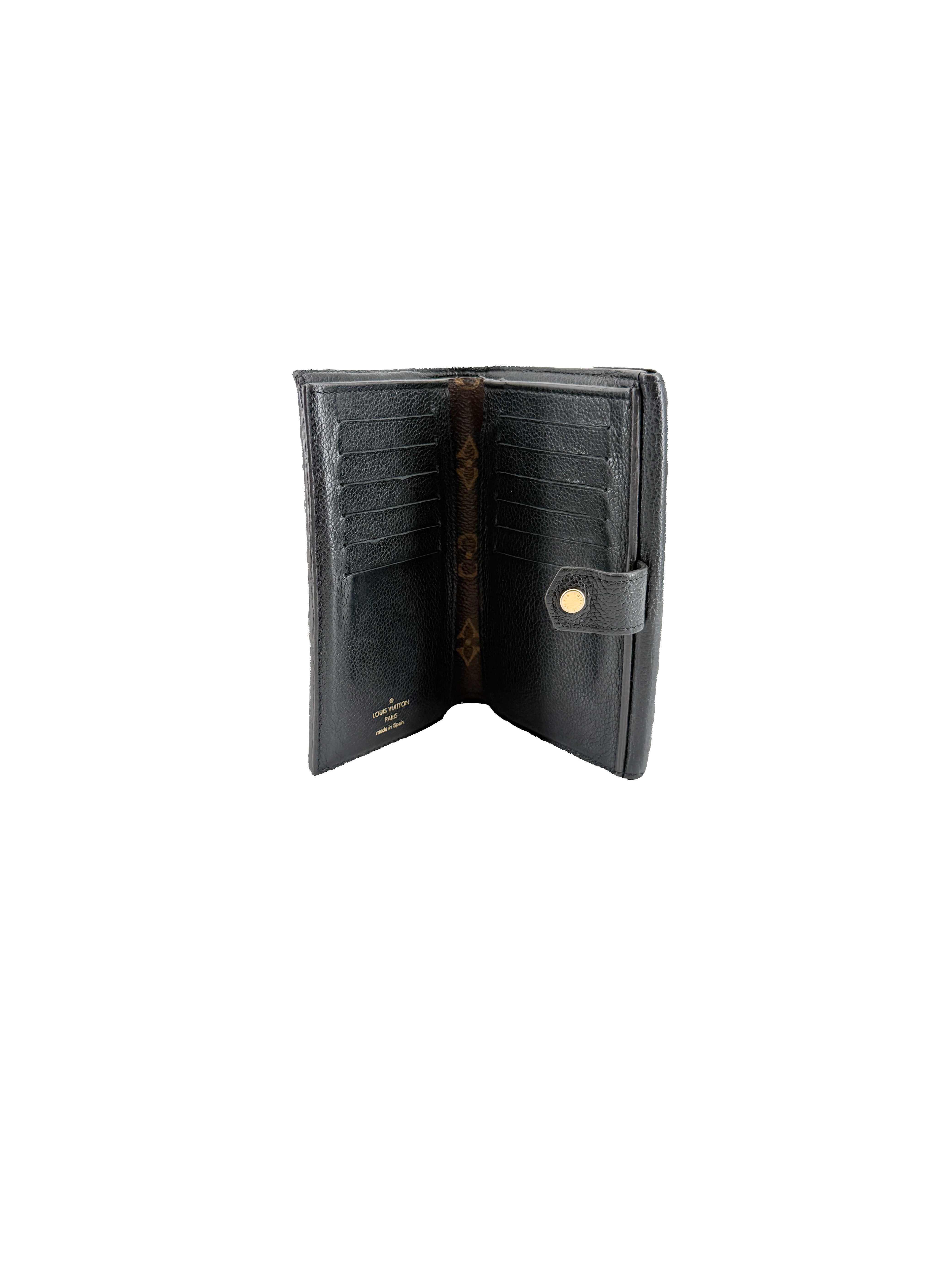 Louis Vuitton monogram black compact Pallas wallet CA5115