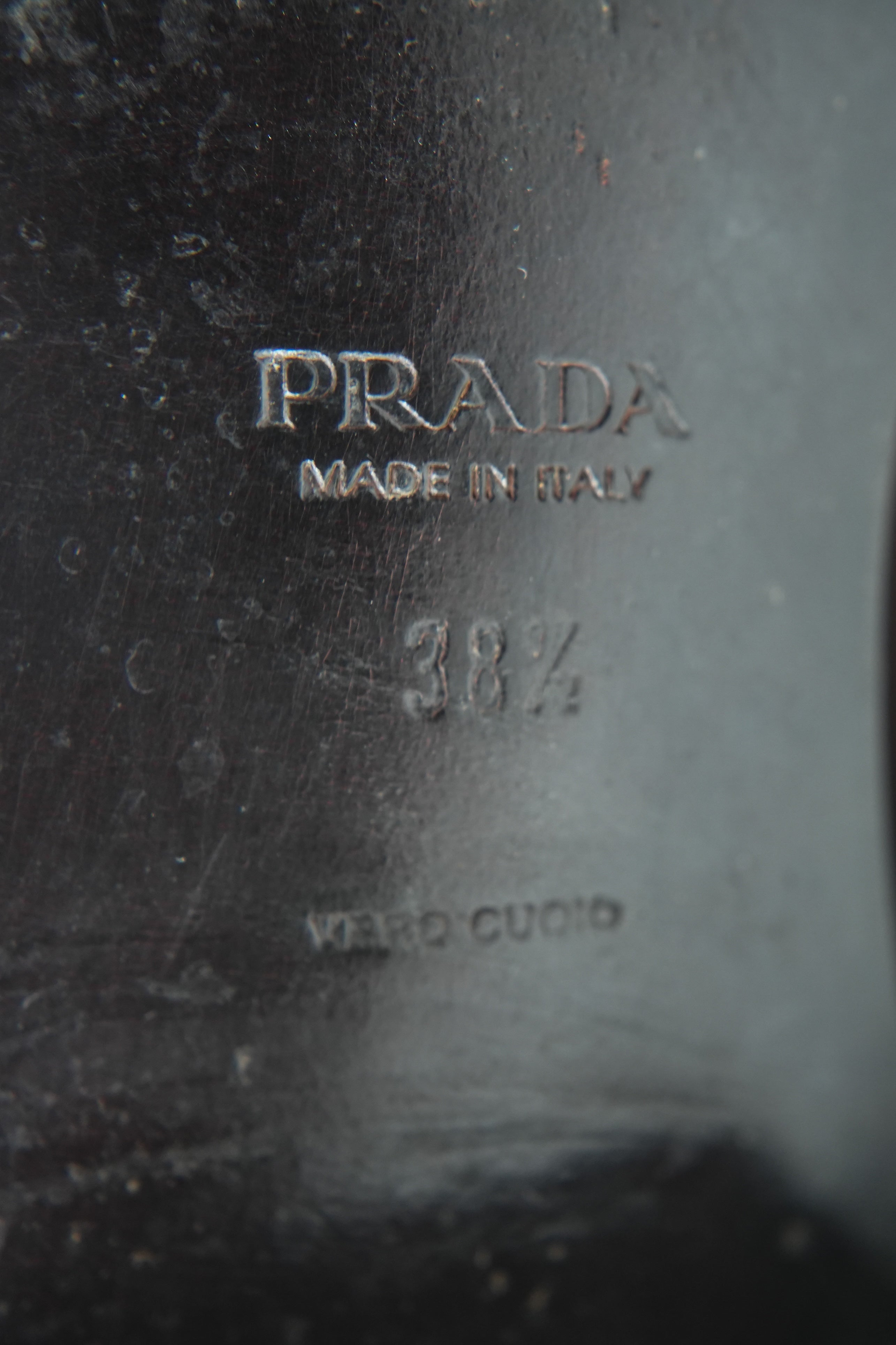 Prada brown leather riding boots size 38.5