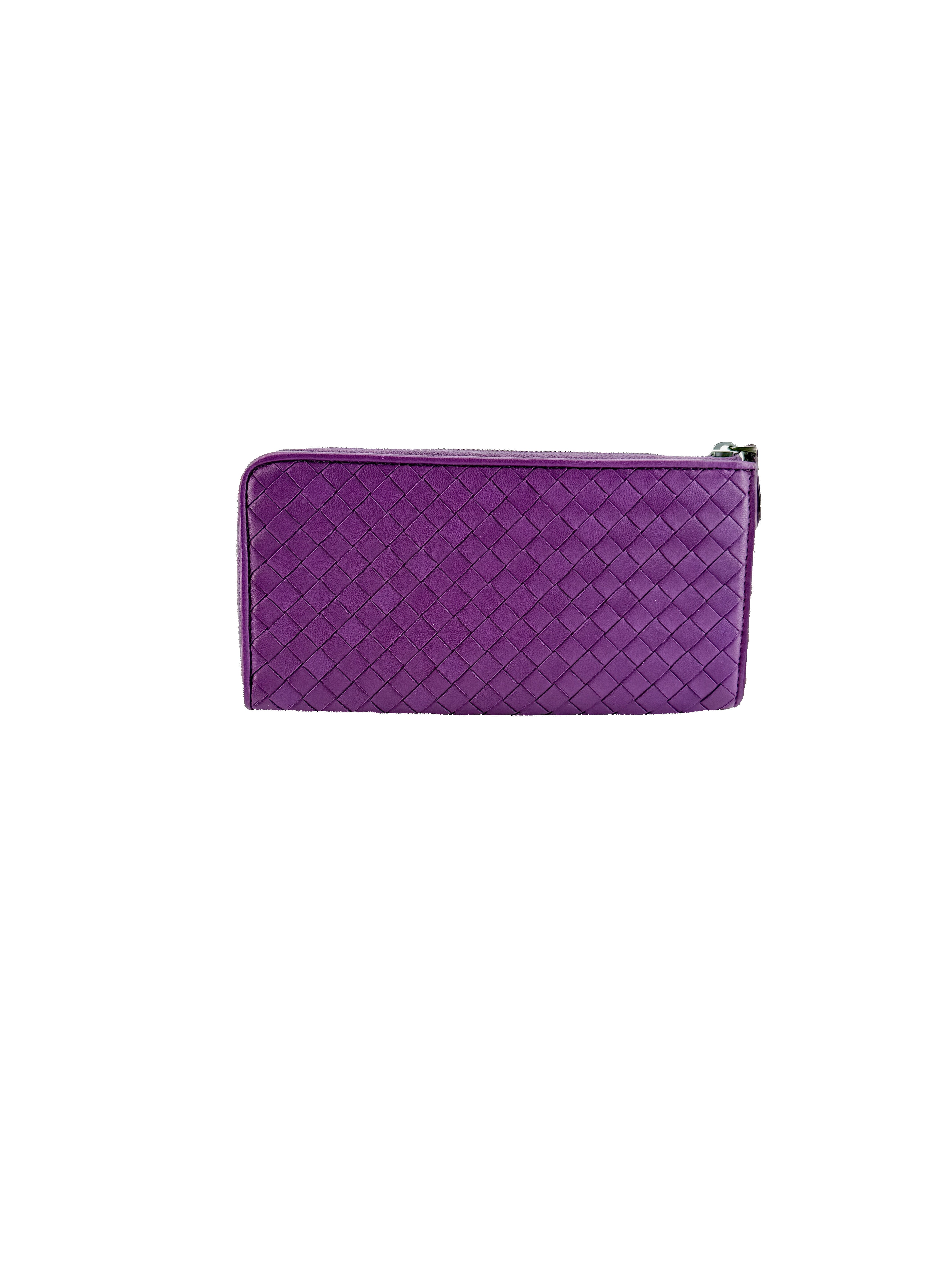 Bottega Veneta purple Intrecciato leather wallet B03497576W BOX