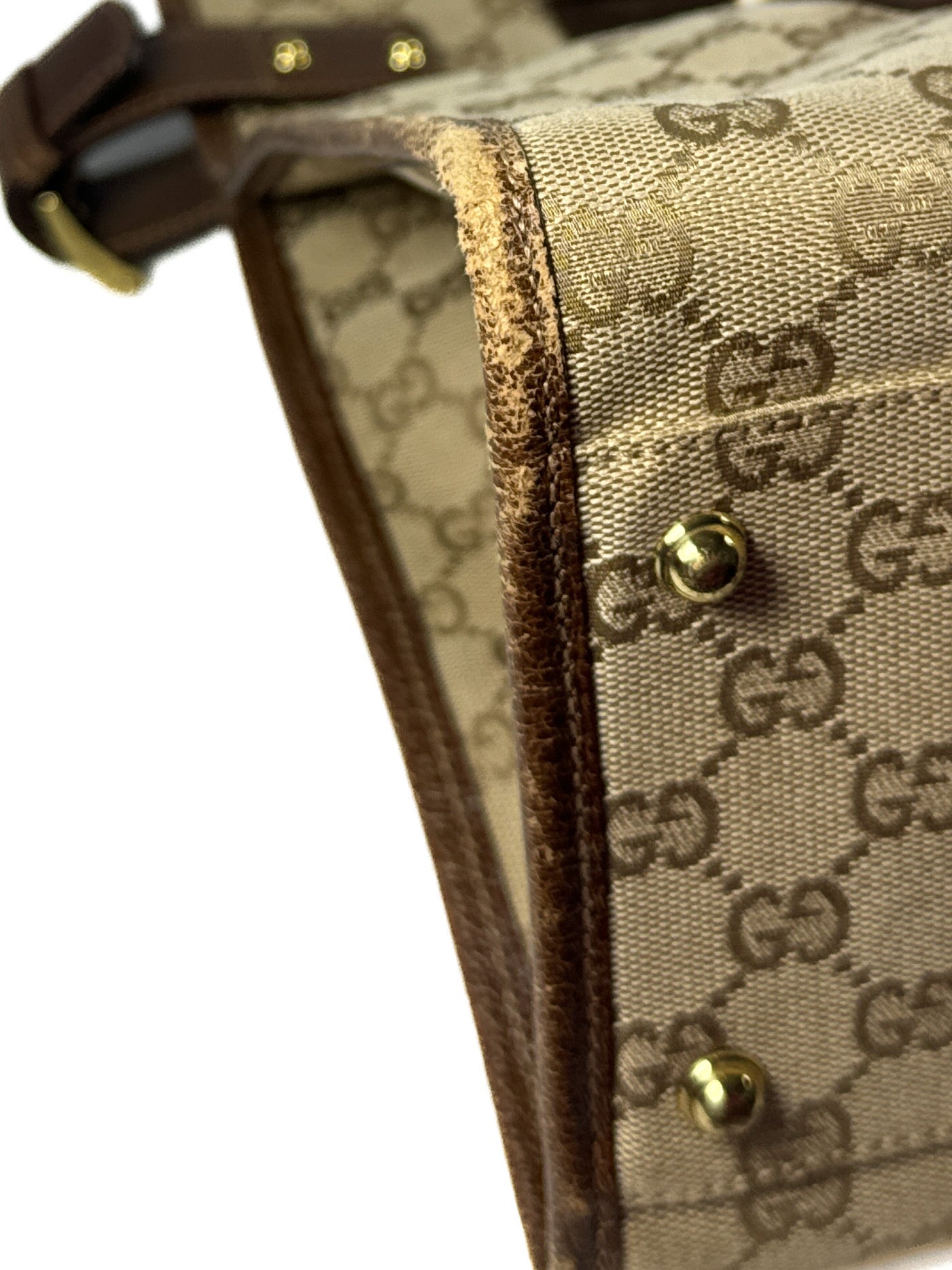 Gucci brown monogram vertical tote 214397