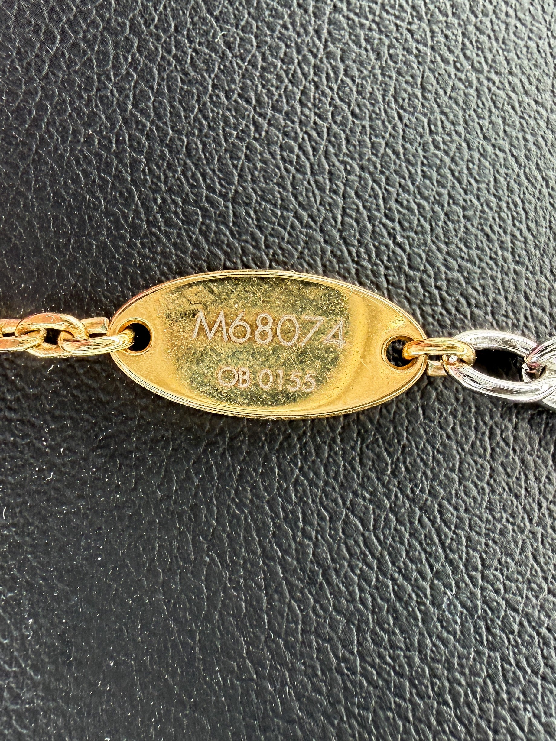 Louis Vuitton logomania necklace gold tone/silver tone OB0155