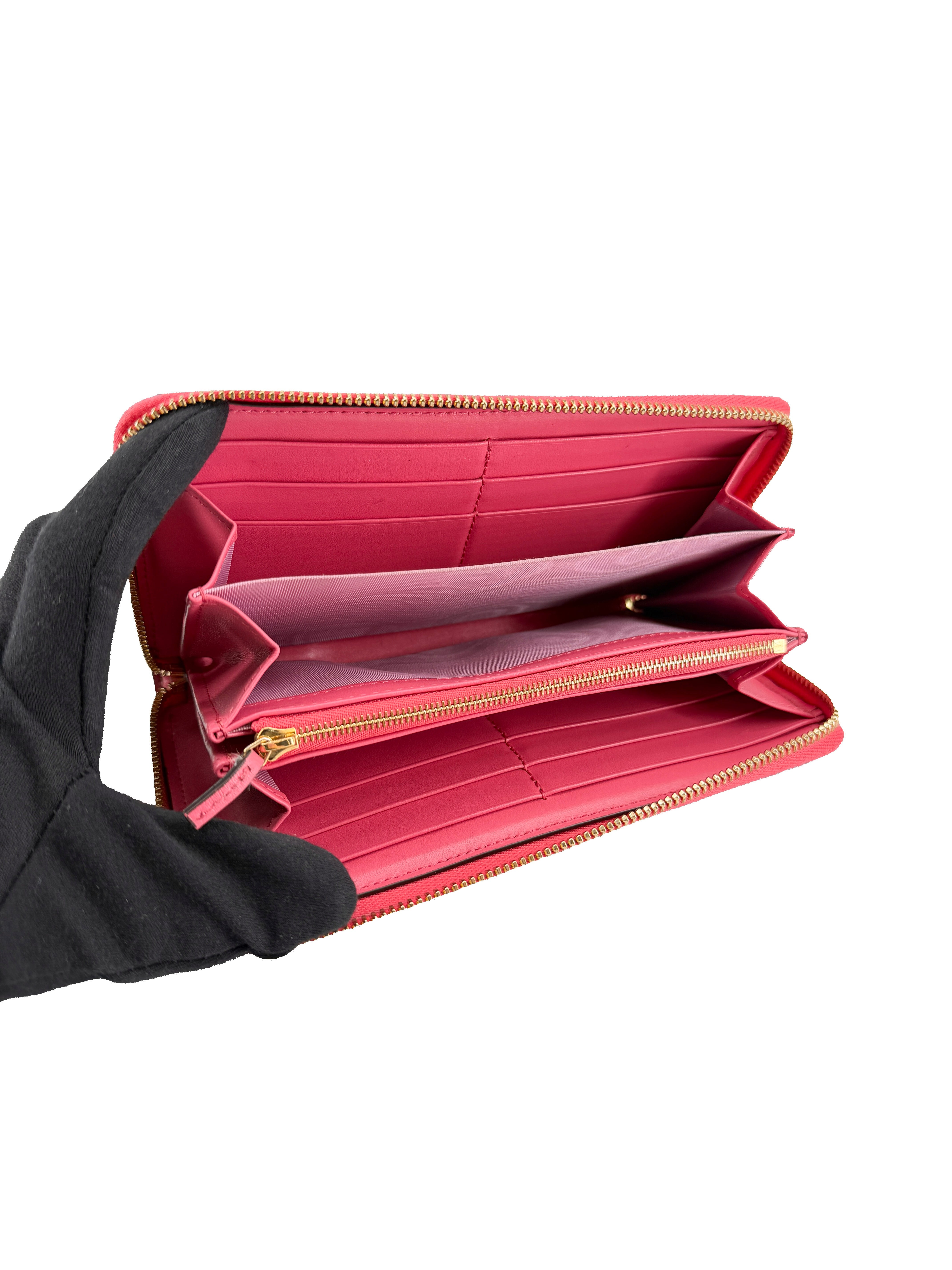 Gucci hot pink Marmont Matelassé ZA wallet 723784-1147 BOX