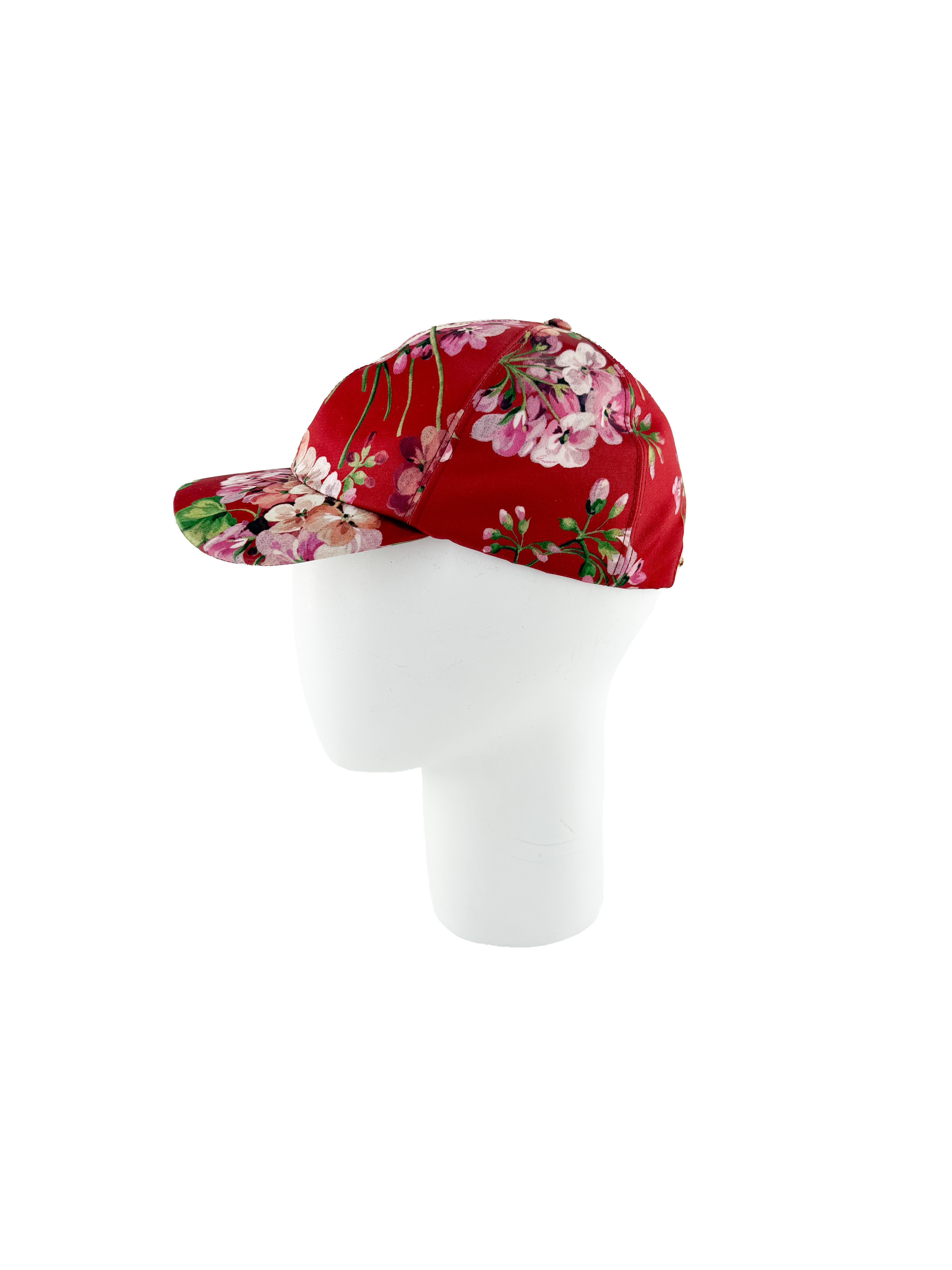 Gucci Blooms red satin baseball hat