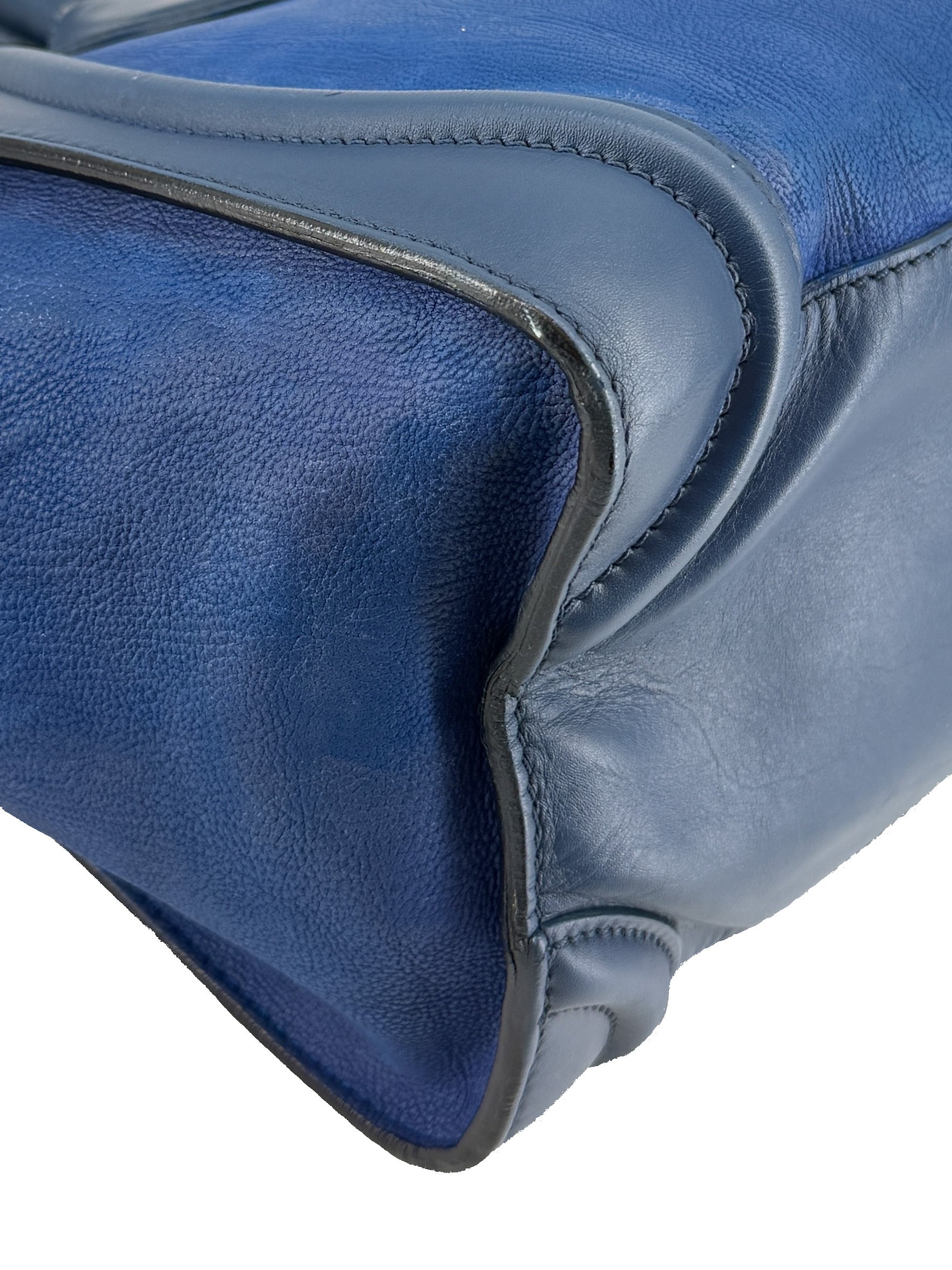 Celine two tone blue leather Luggage tote U-CE-0120