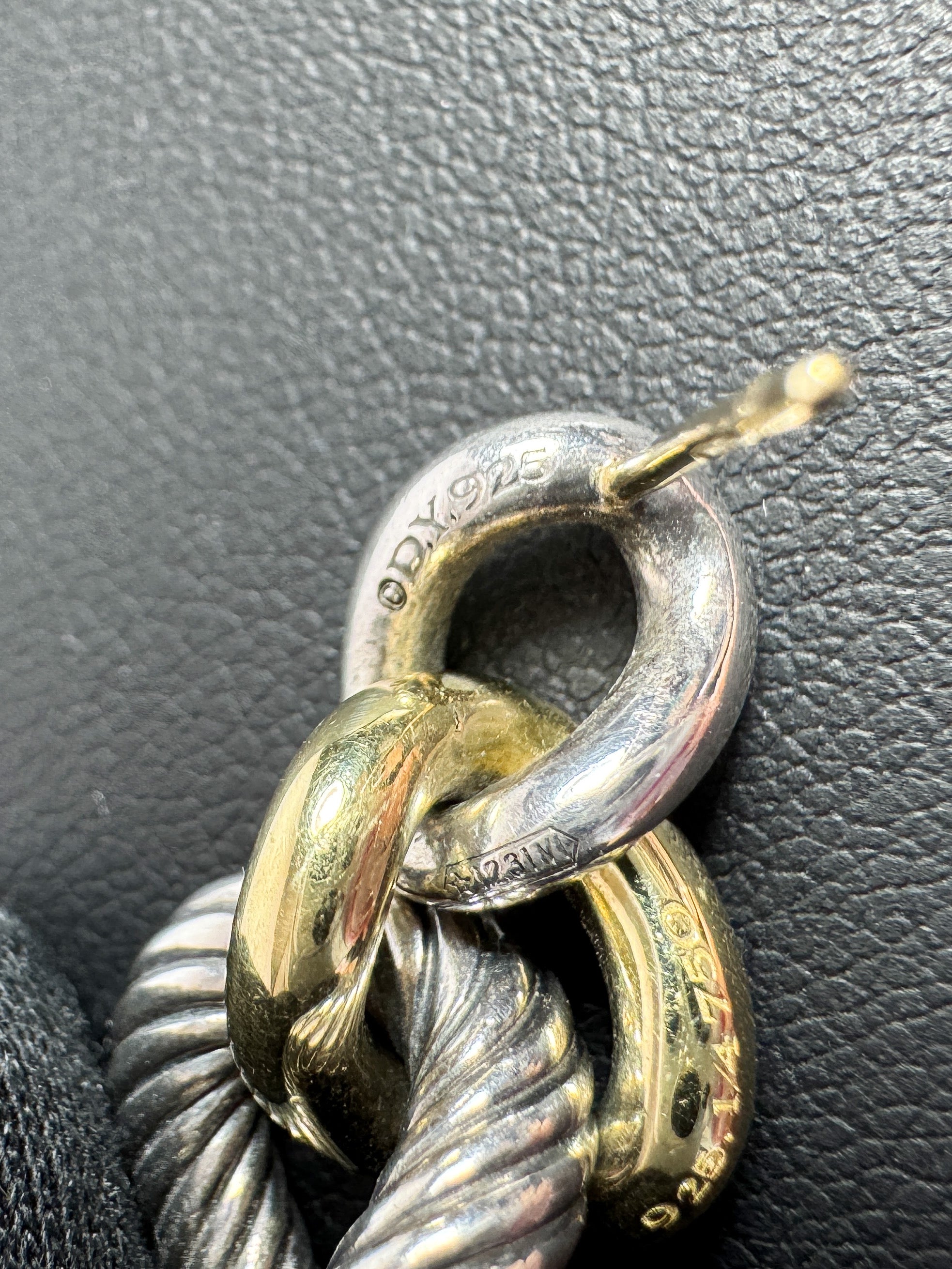 David Yurman Belmont Curb Link Drop Earrings in sterling silver and 18k yellow gold