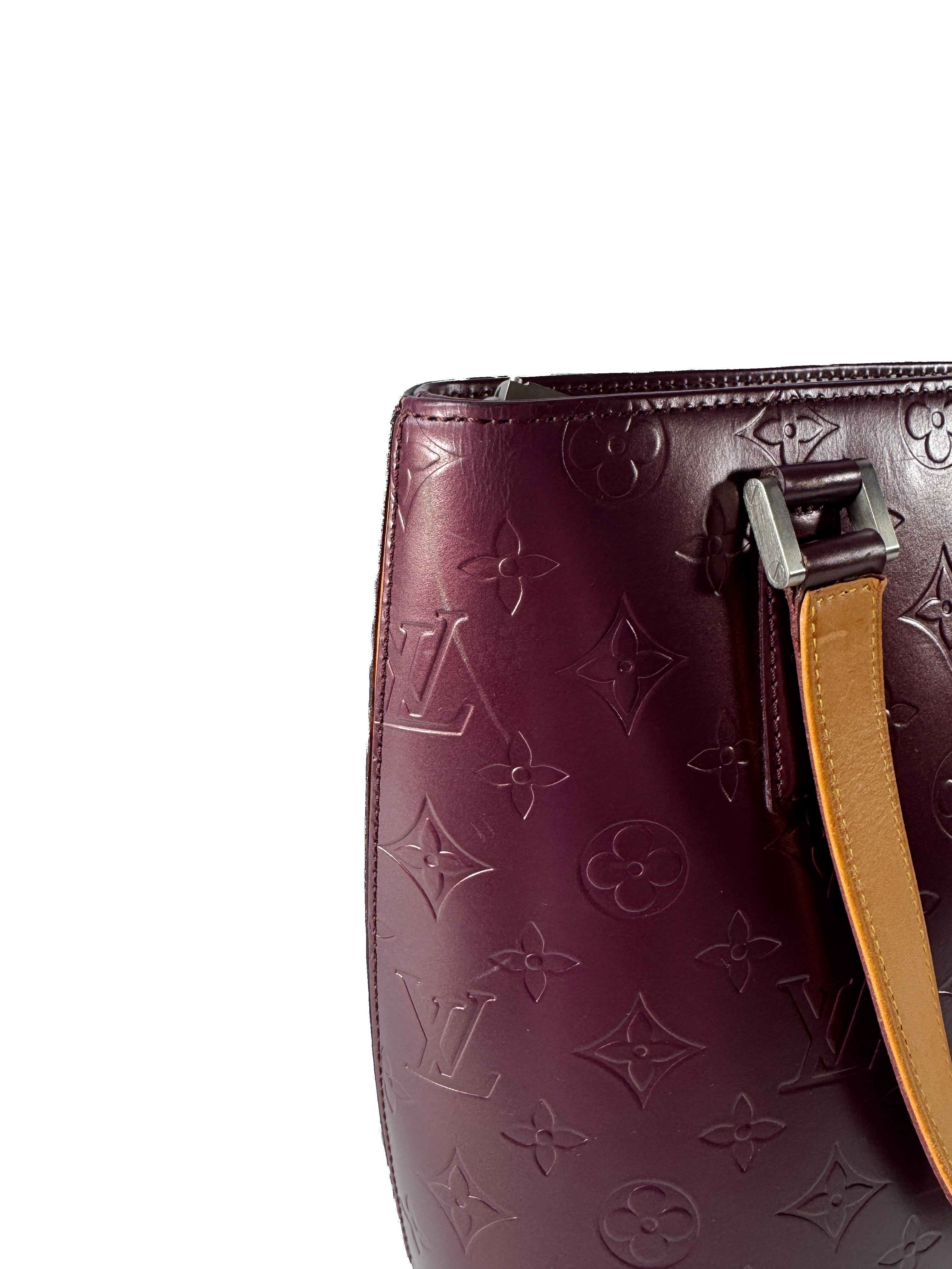 Louis Vuitton purple matte vernis Stockton tote CA0023