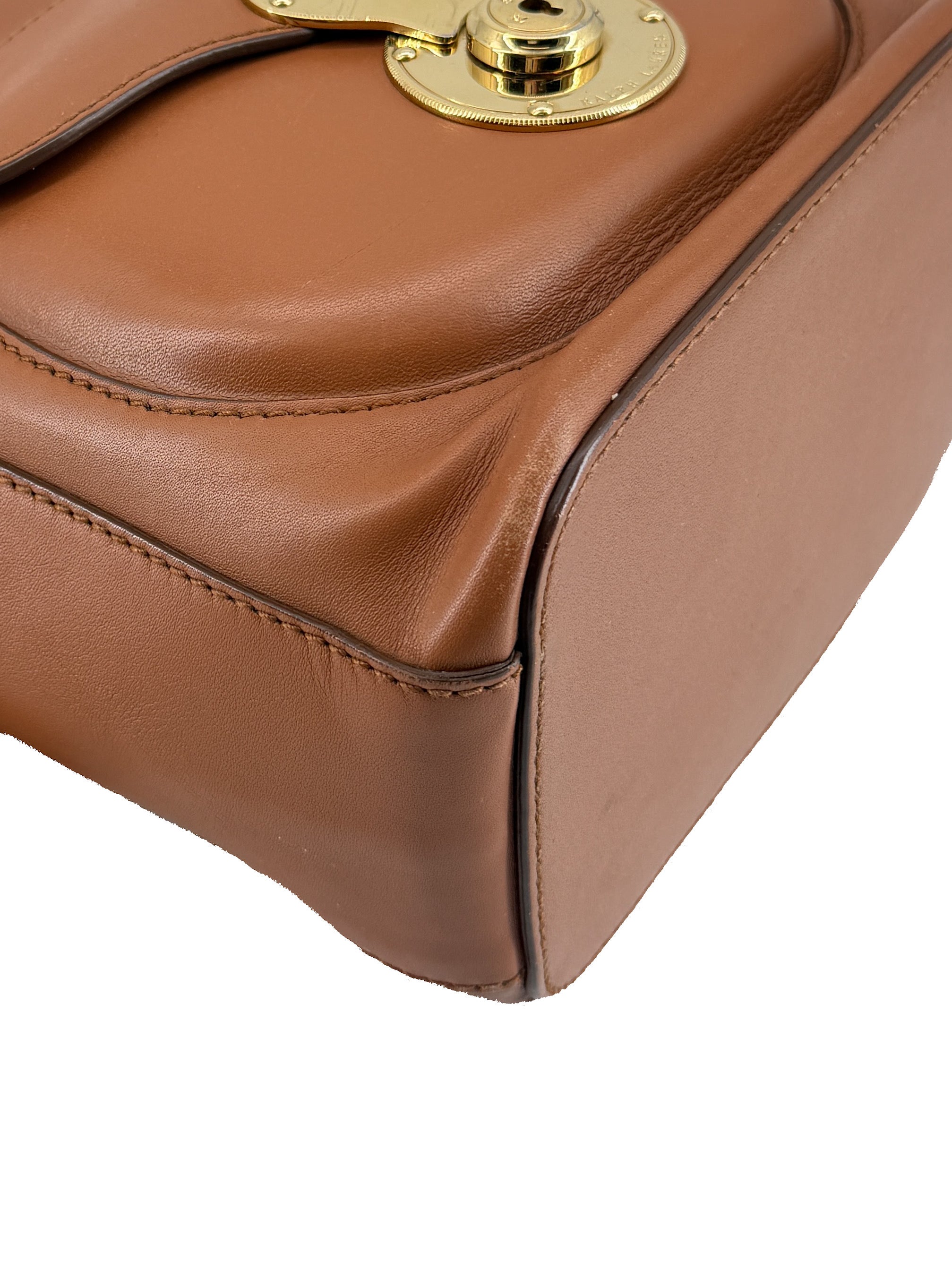 Ralph Lauren brown leather small drawstring Ricky bucket bag