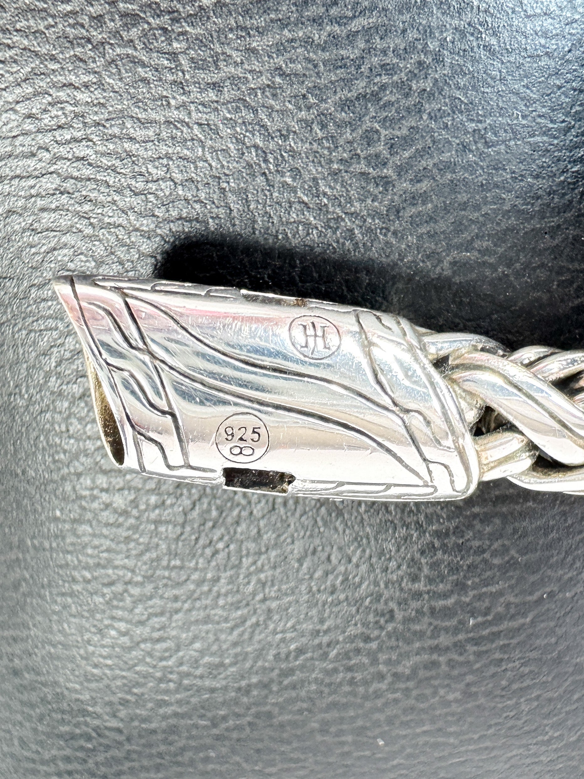 John Hardy sterling silver black sapphires wheat chain bracelet