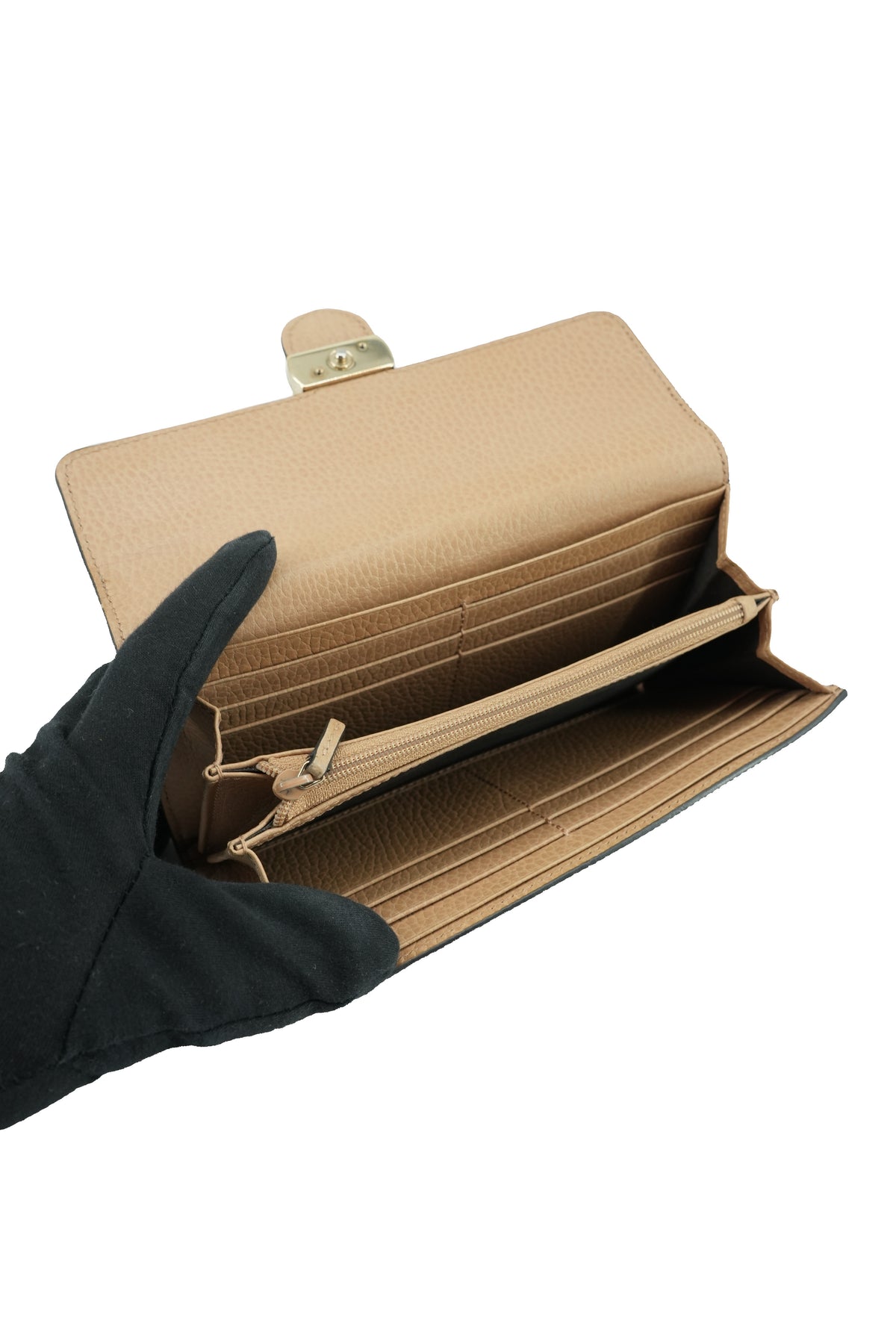 Gucci brown leather GG long wallet 525040