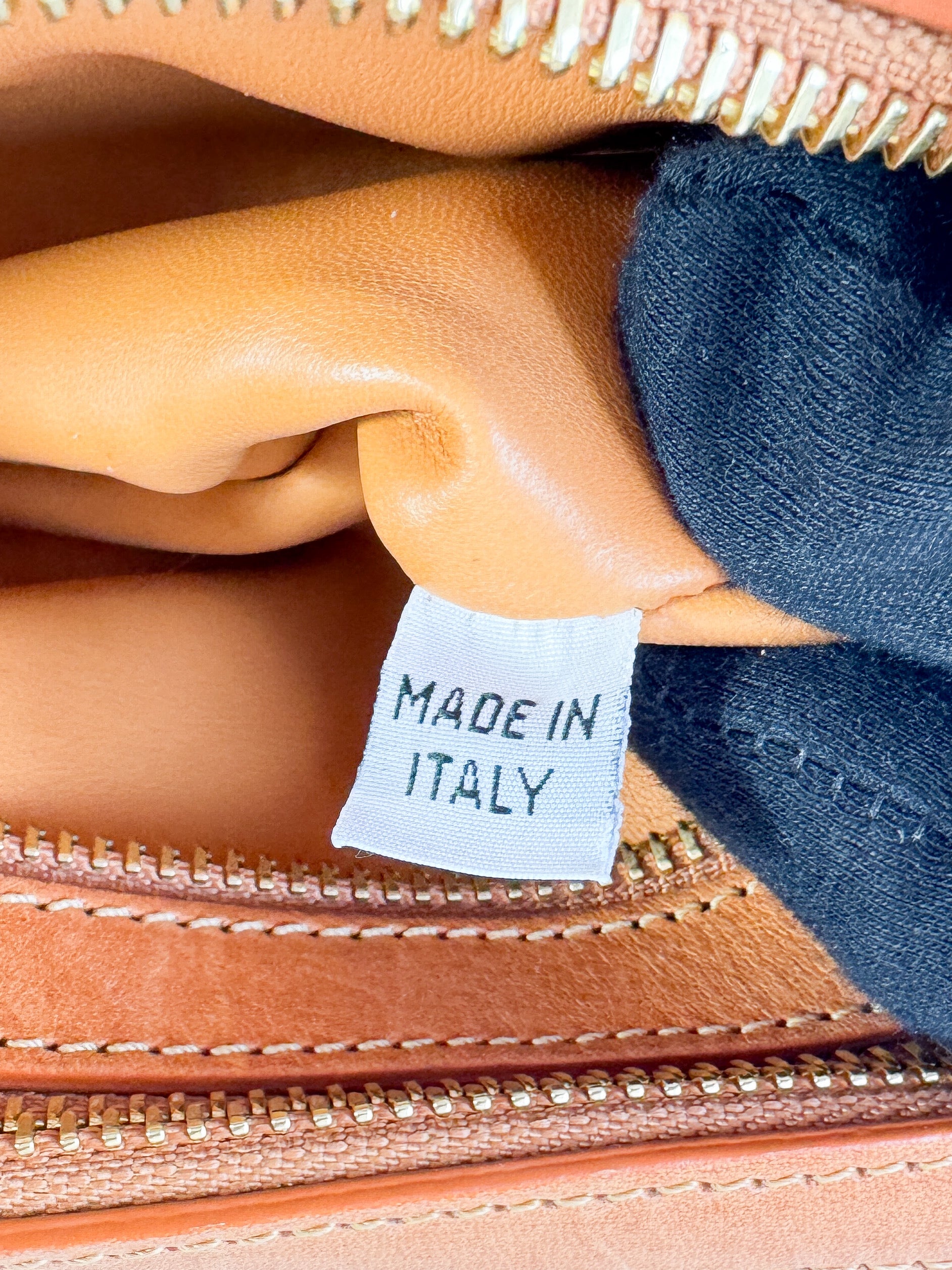 Mansur Gavriel brown leather double zip crossbody