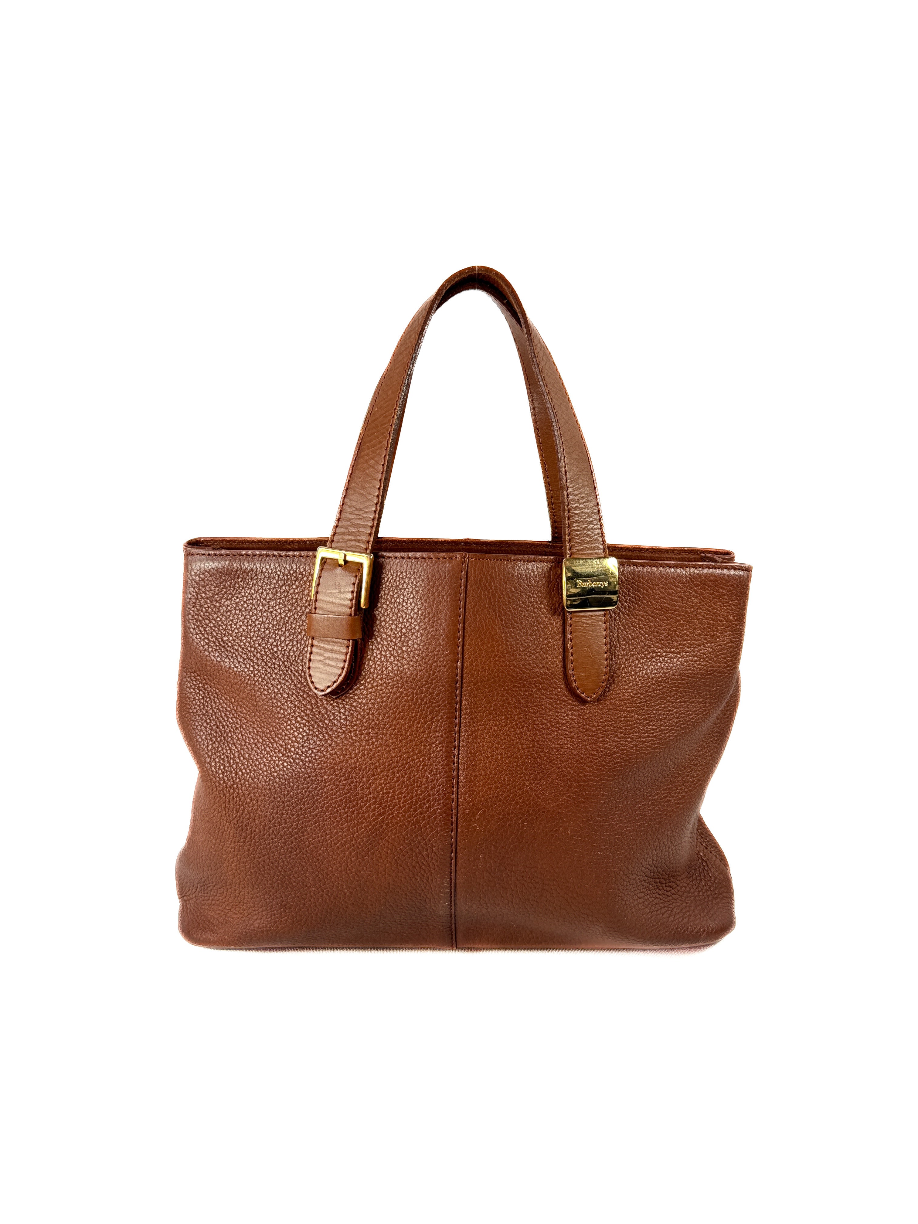Burberry vintage brown leather satchel