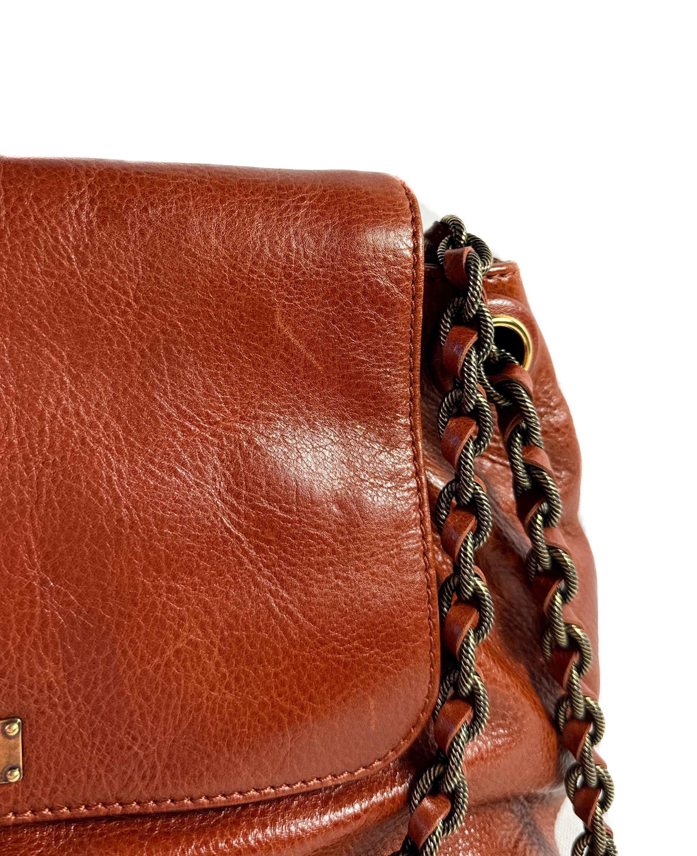 Marc Jacobs red brown leather shoulder bag