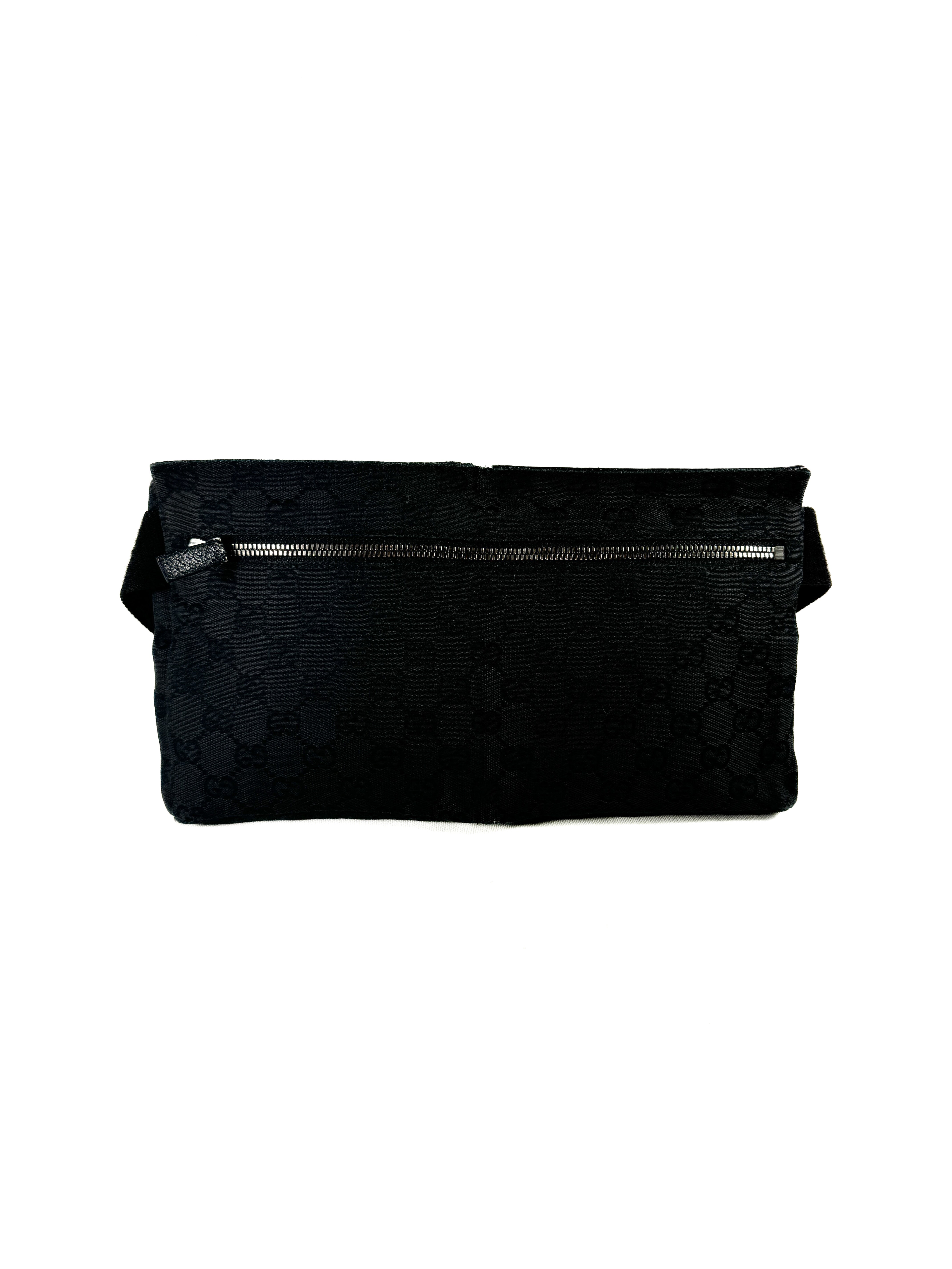 Gucci black signature vintage belt bag