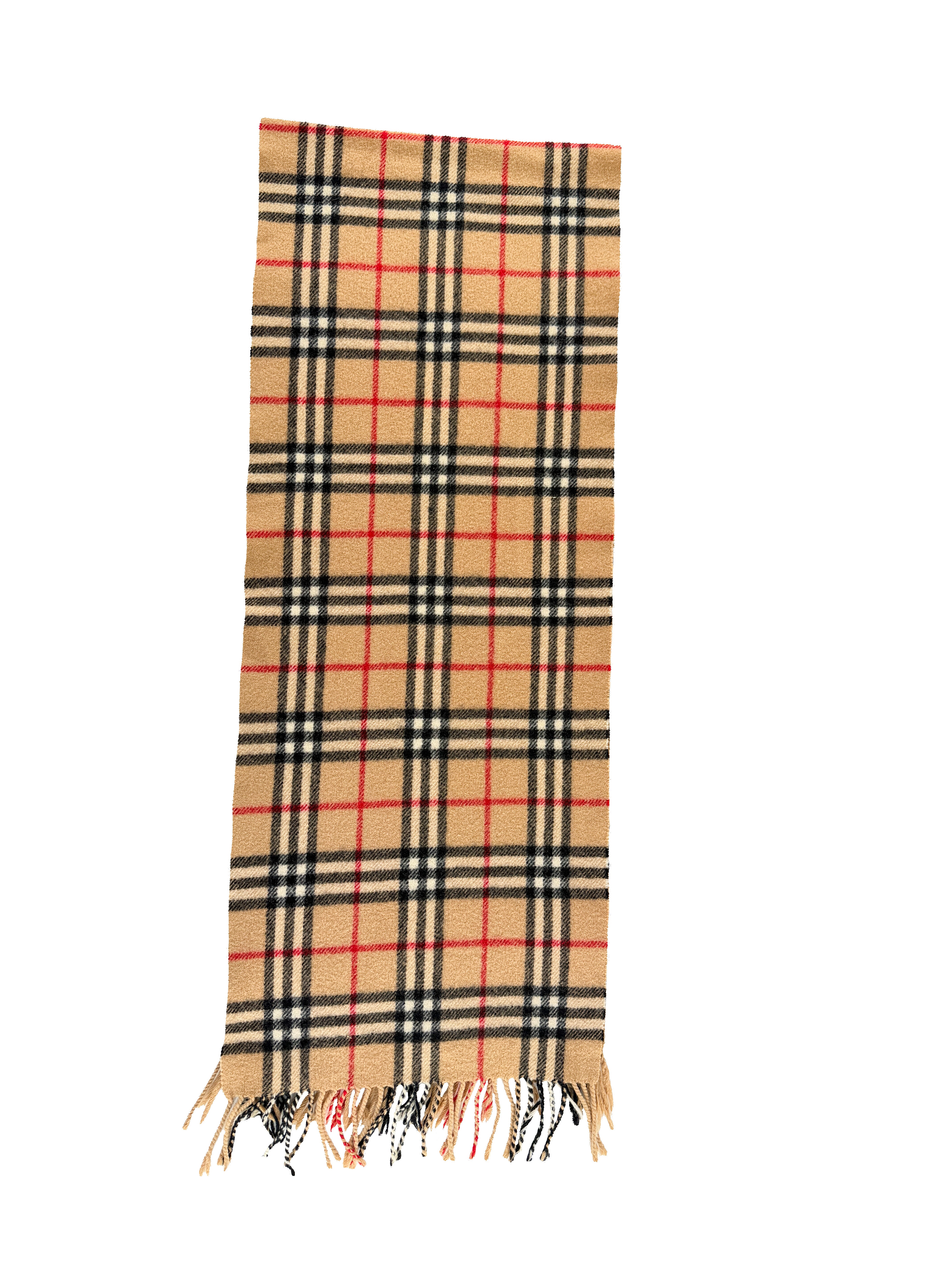Burberry vintage plaid brown lambswool scarf