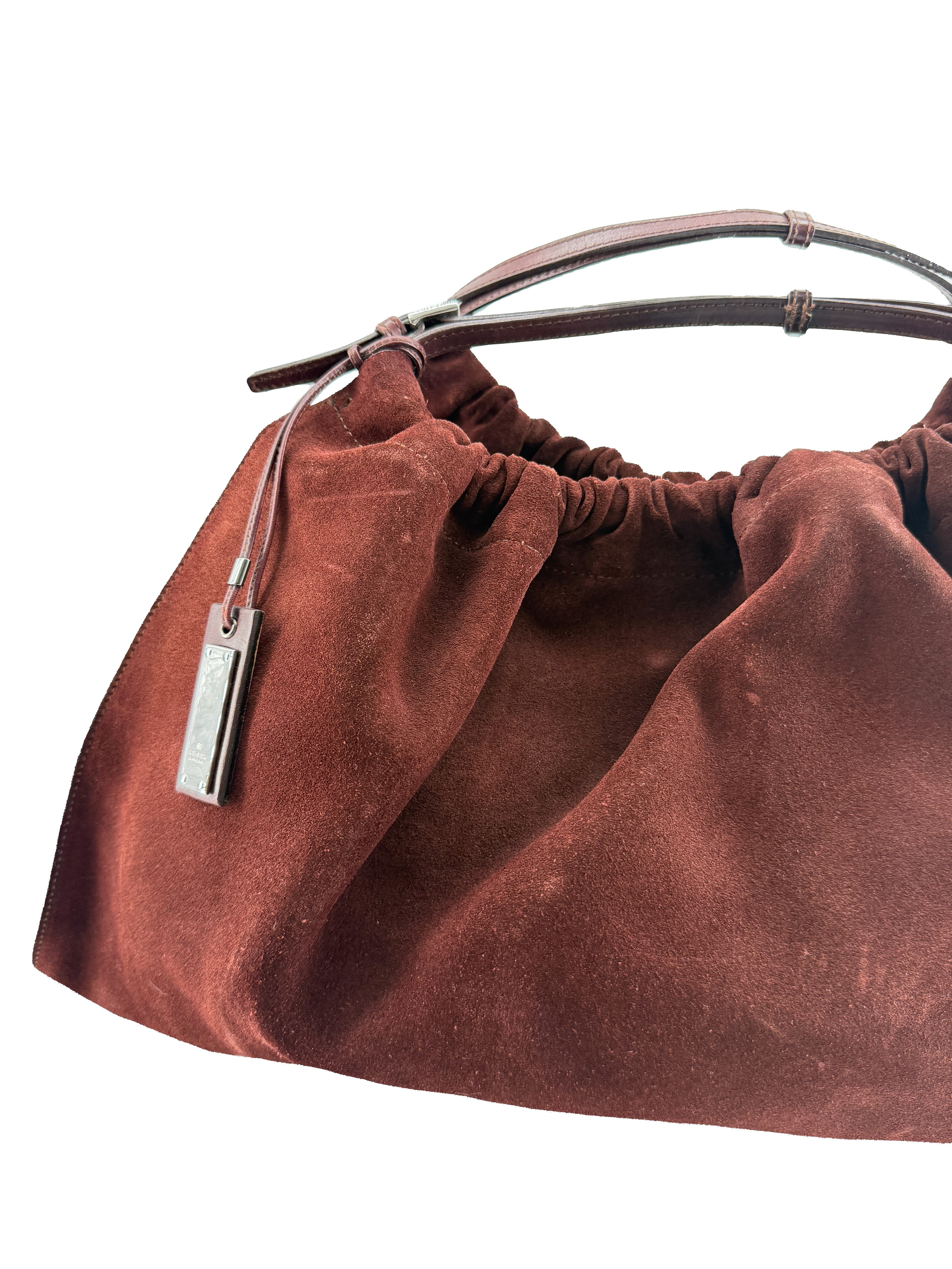 Gucci brown suede small hobo bag 76554 213317