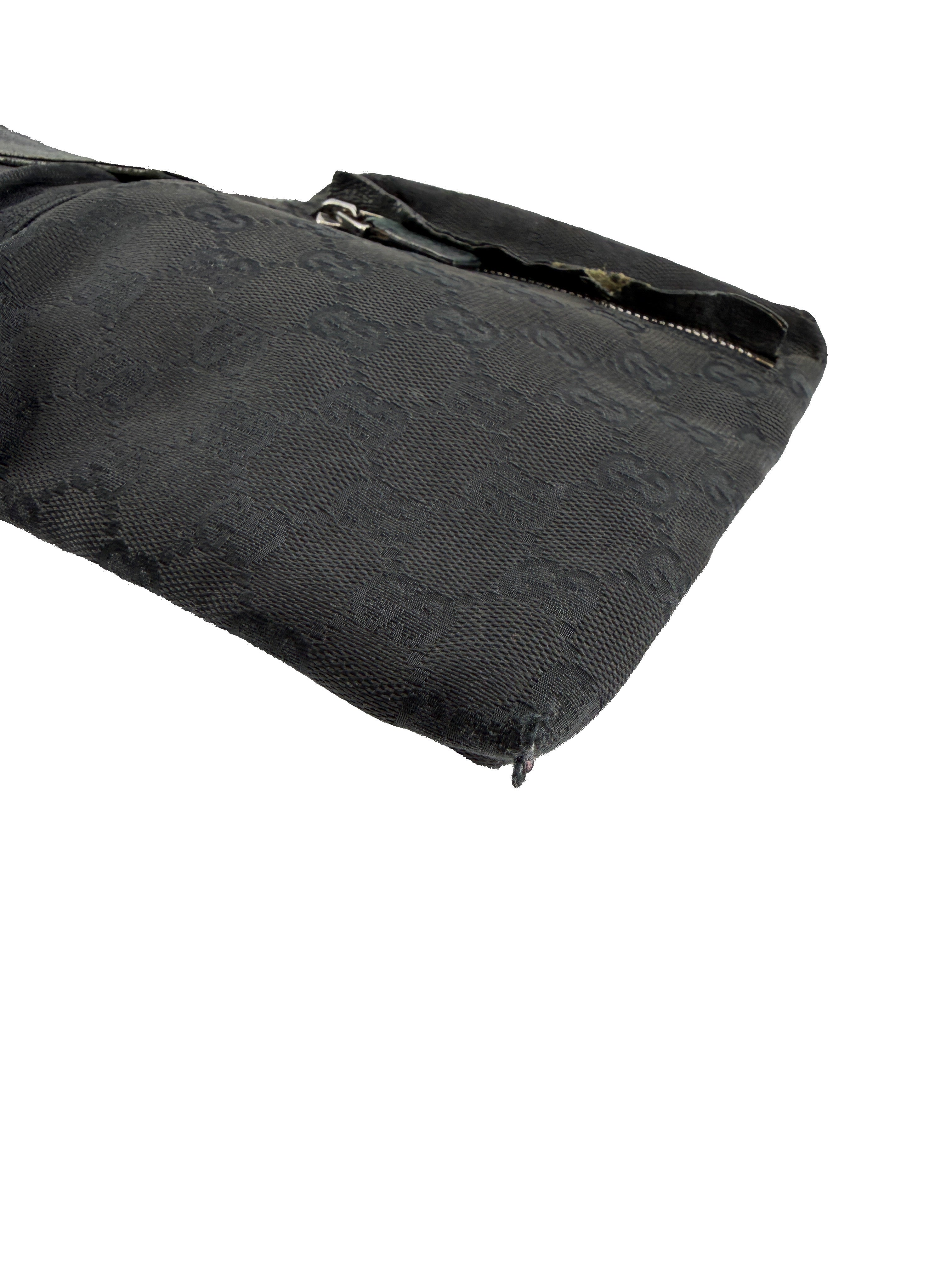 Gucci black signature vintage belt bag