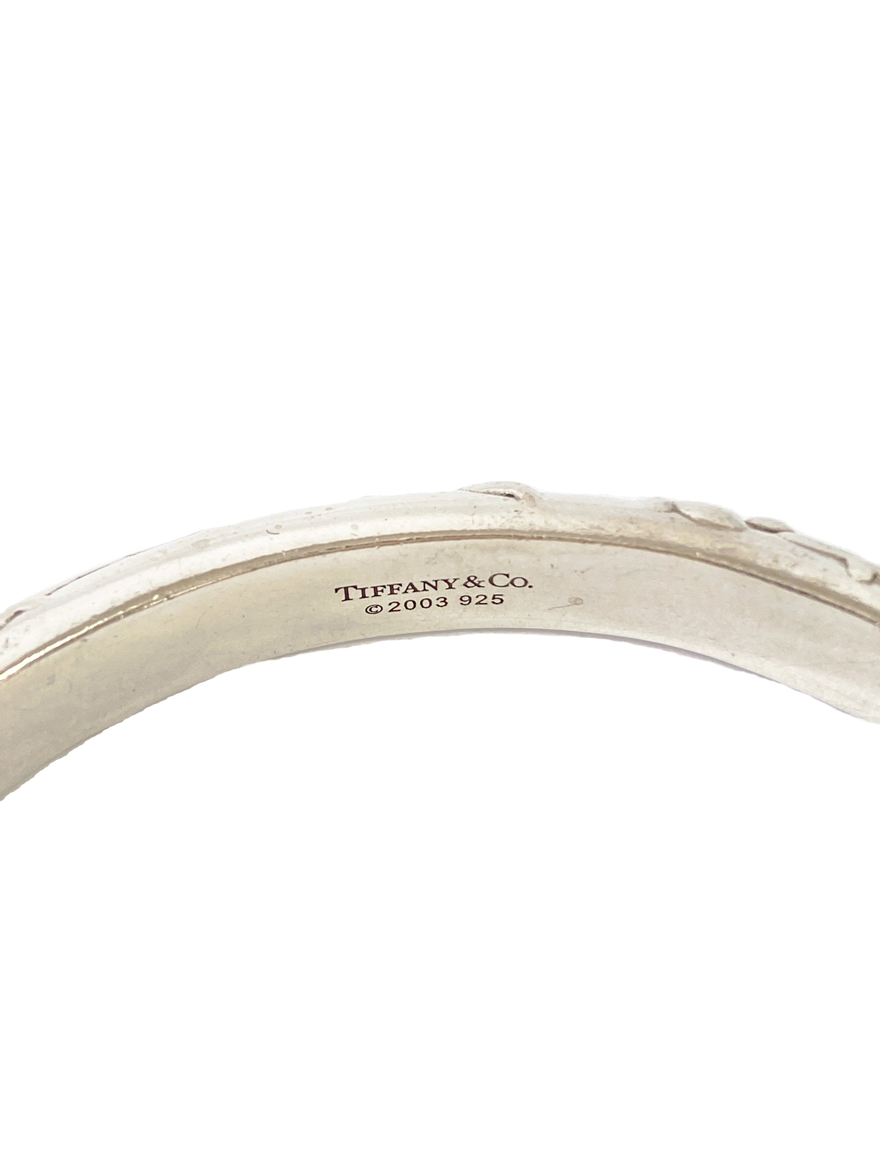Tiffany & Co sterling silver 2003 nature rose bangle