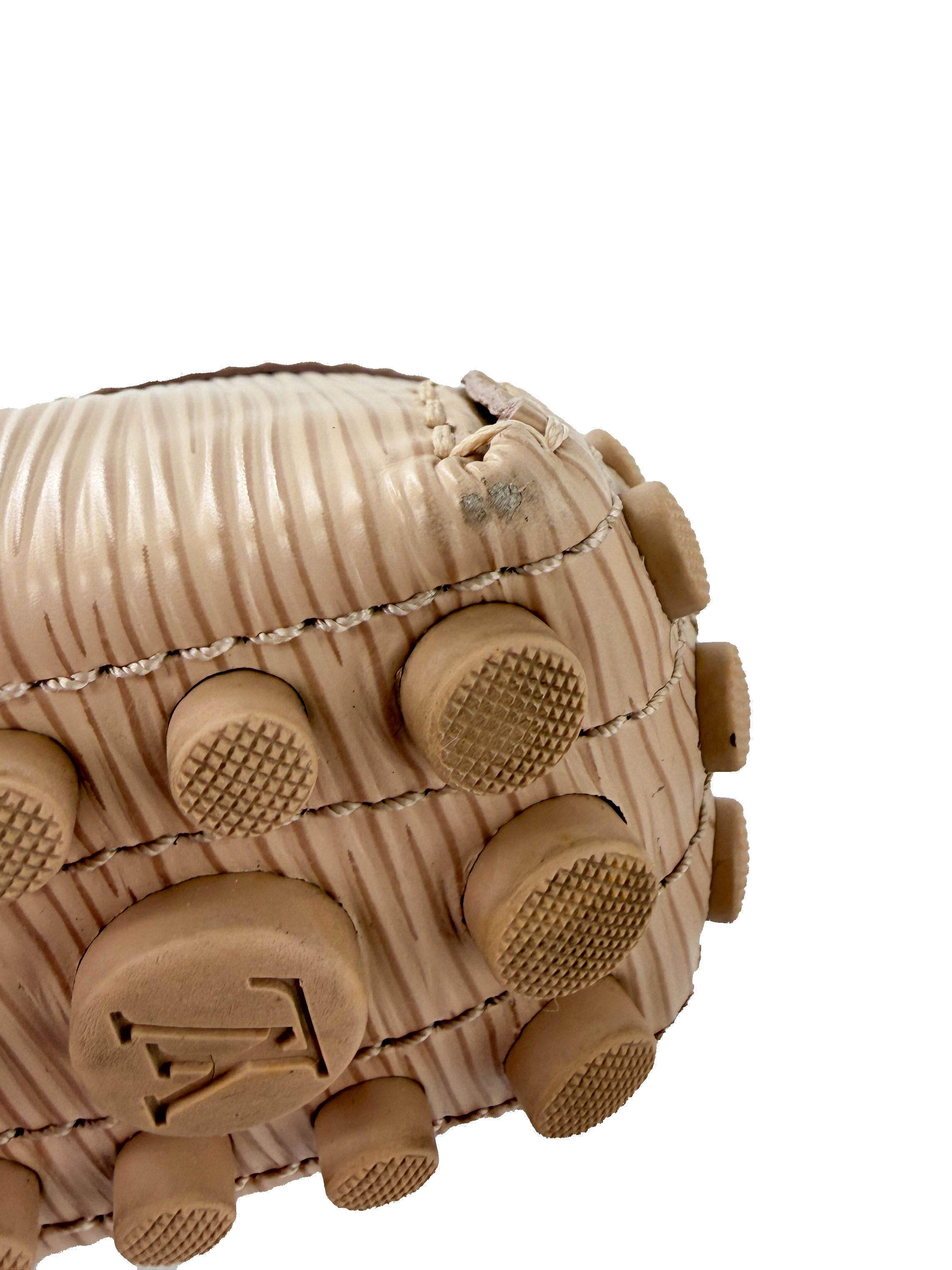 Louis Vuitton beige epi leather driving loafers size 39.5 ND0156