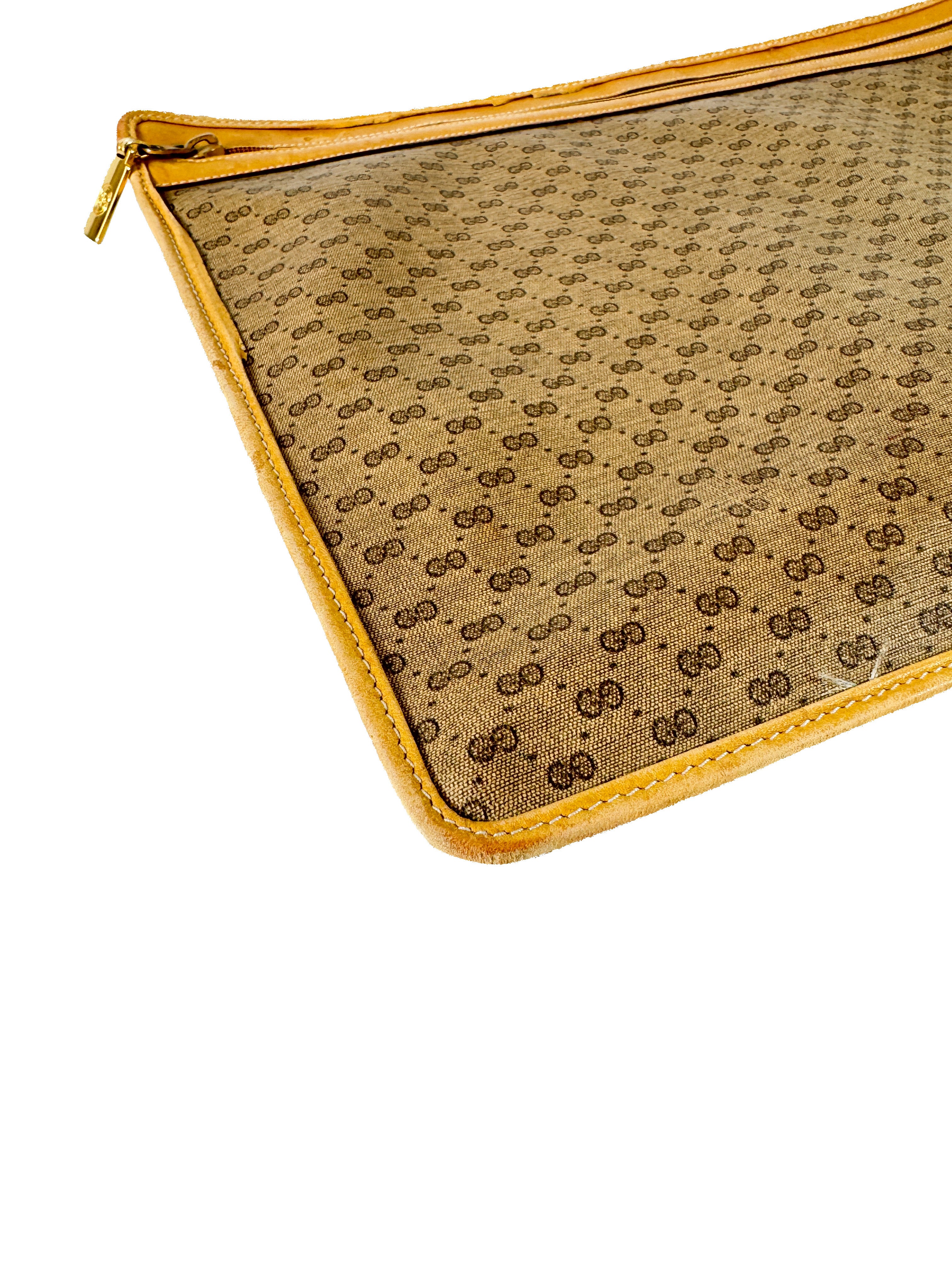 Gucci brown micro GG document case