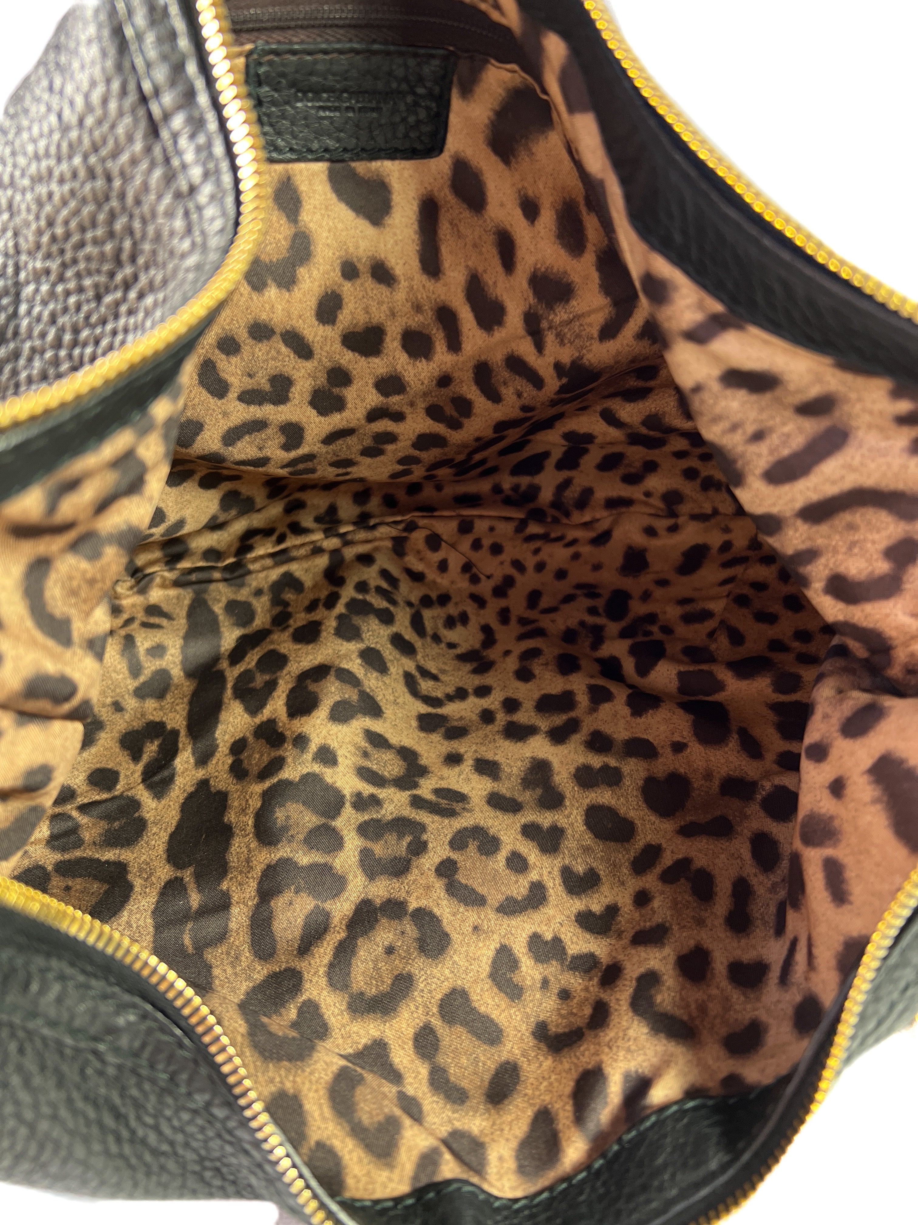 Dolce & Gabbana black leather shoulder hobo bag