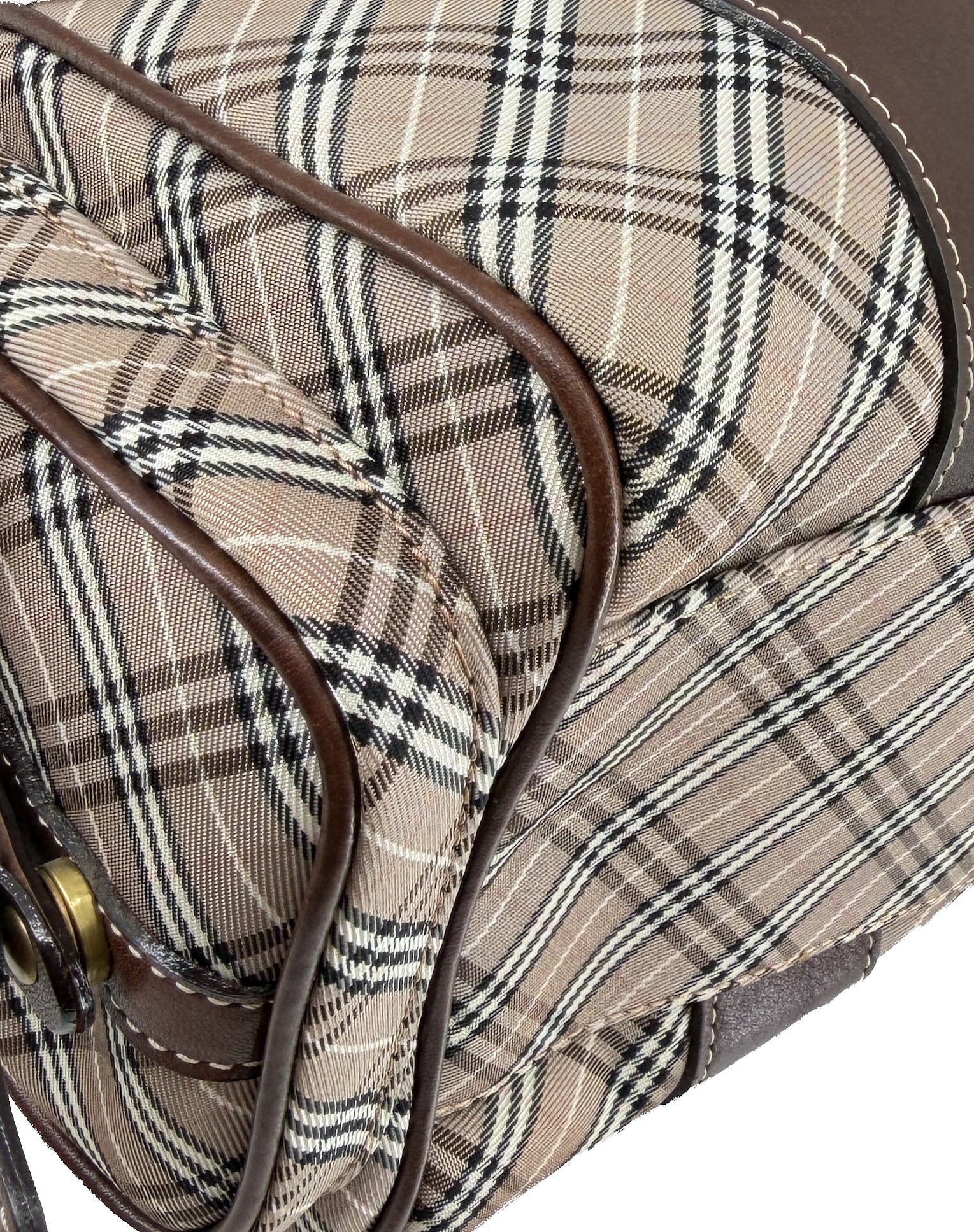 Burberry Blue Label brown plaid boston bag