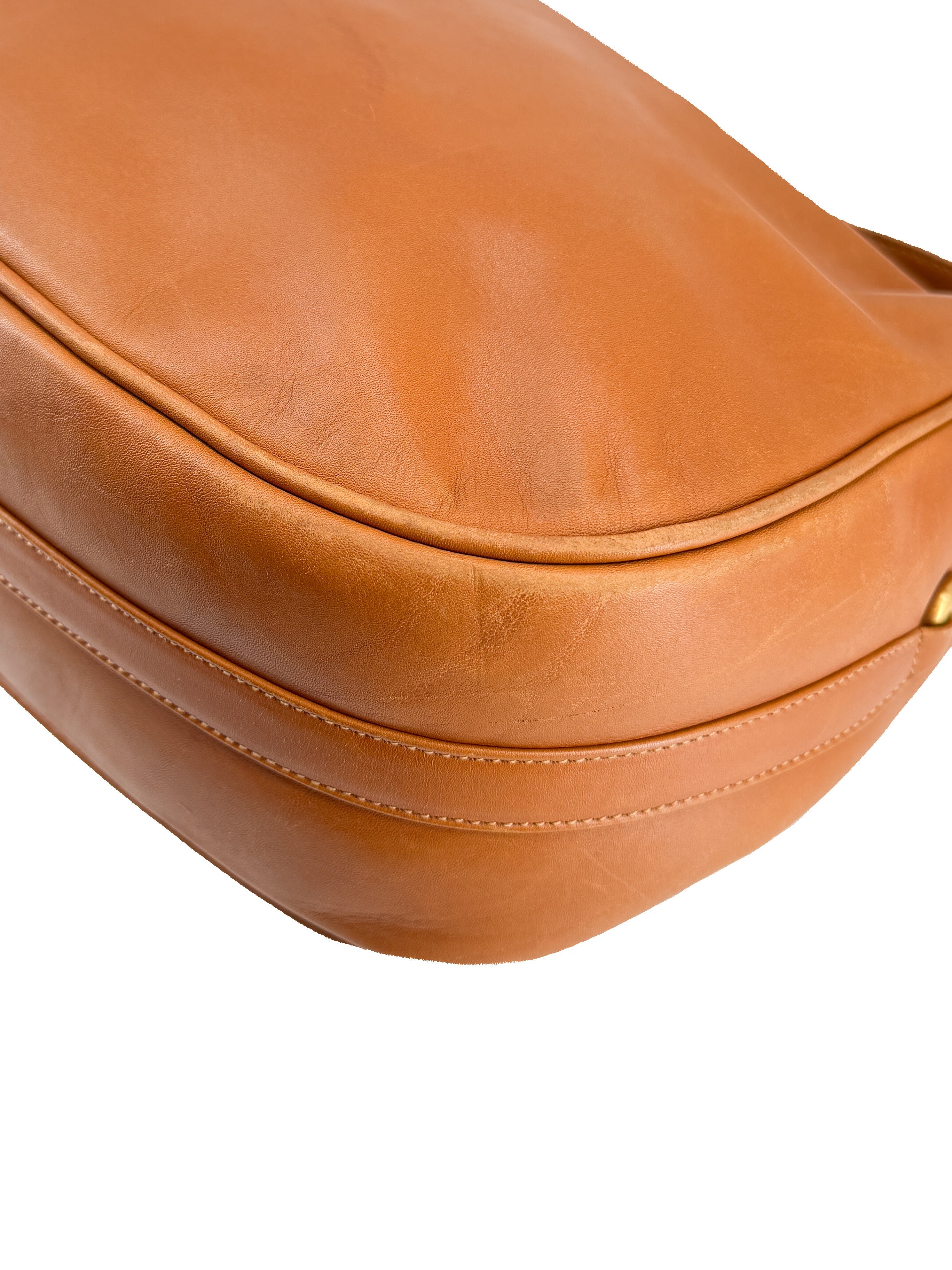 Gucci brown leather vintage shoulder bag 001-090-1441