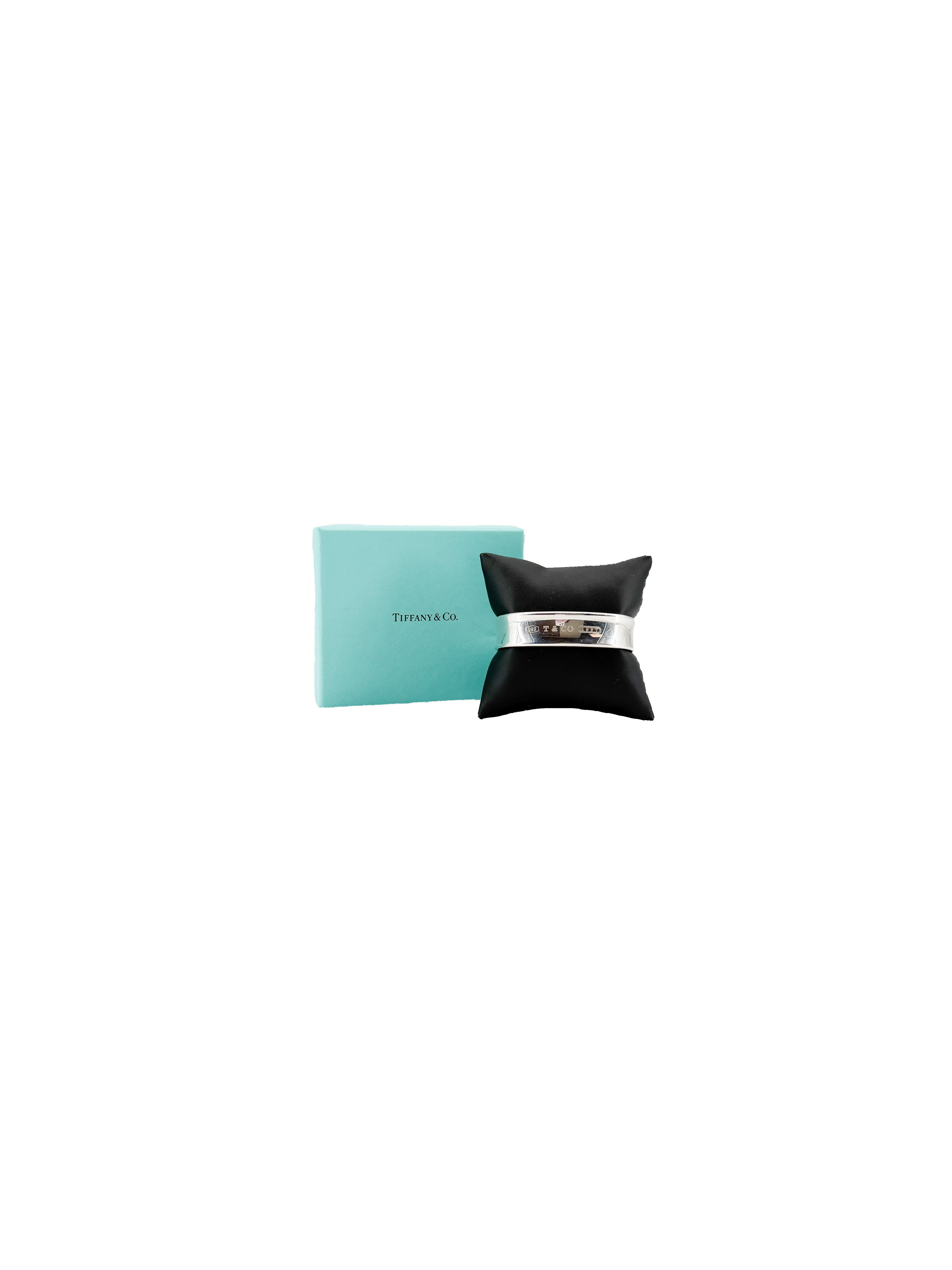 Tiffany & Co sterling silver 1837 cushion square bangle
