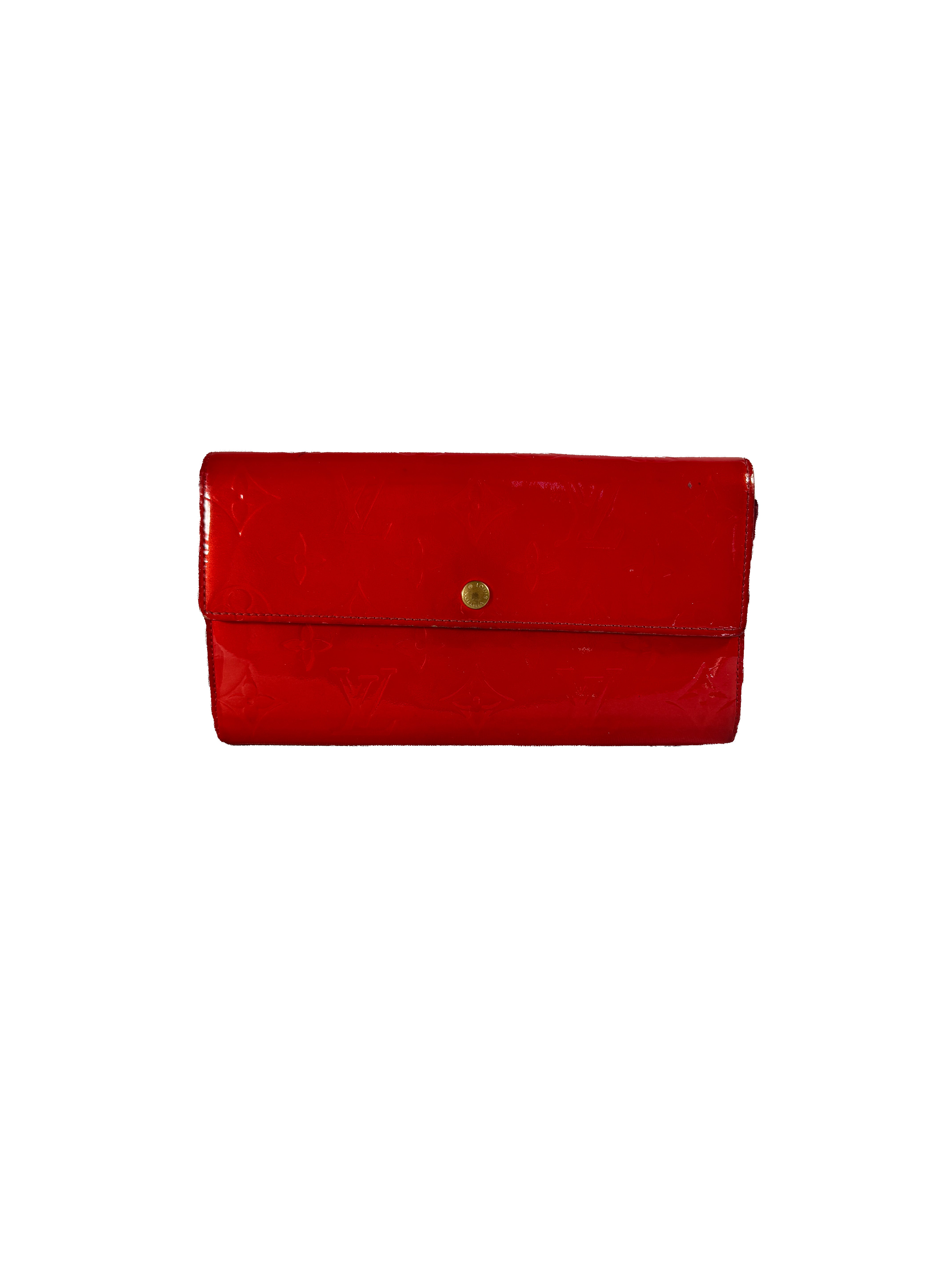 Louis Vuitton red vernis Sarah wallet TH0022 *as is*