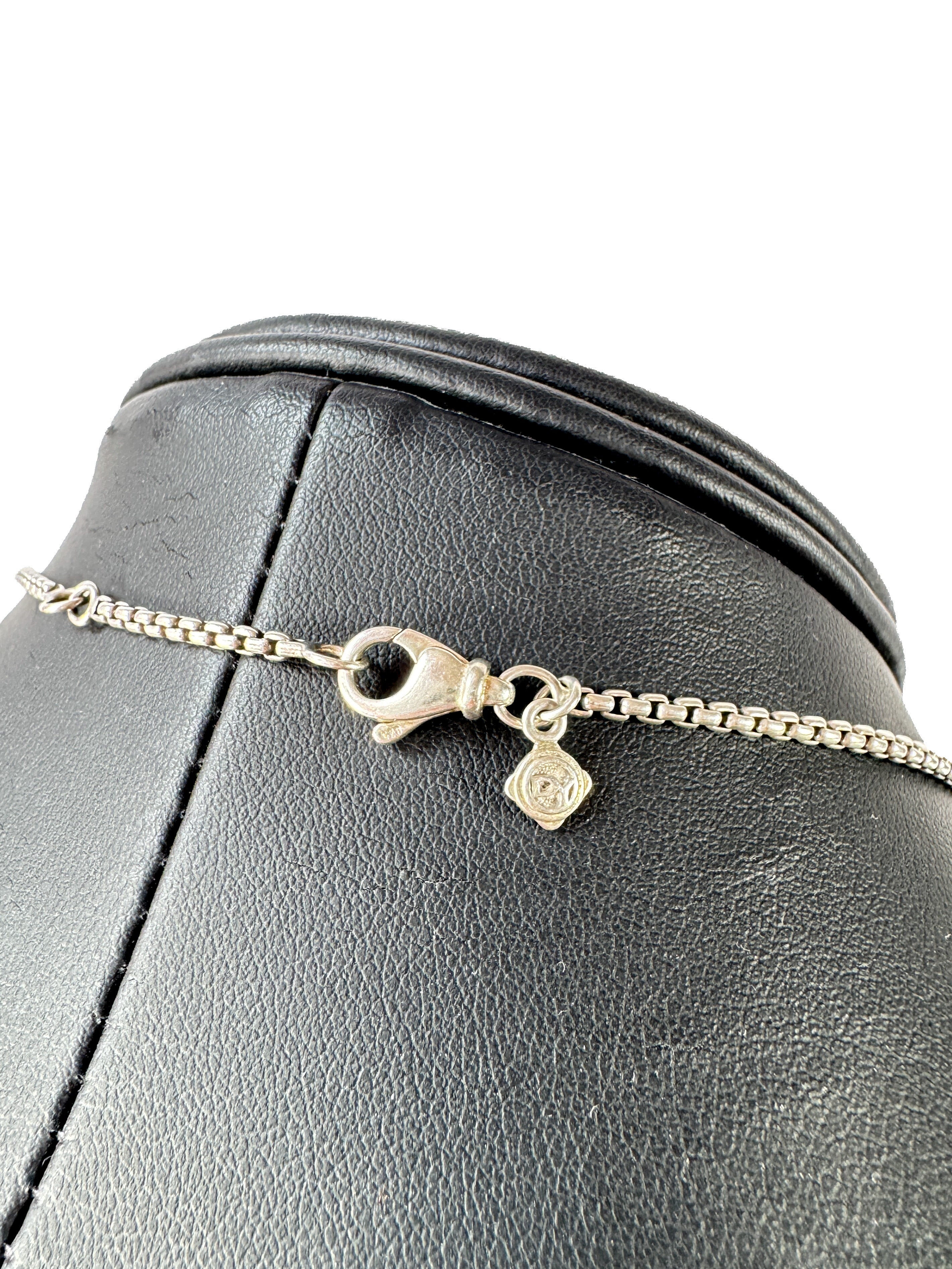 David Yurman sterling silver 18k gold Belmont double curb link necklace