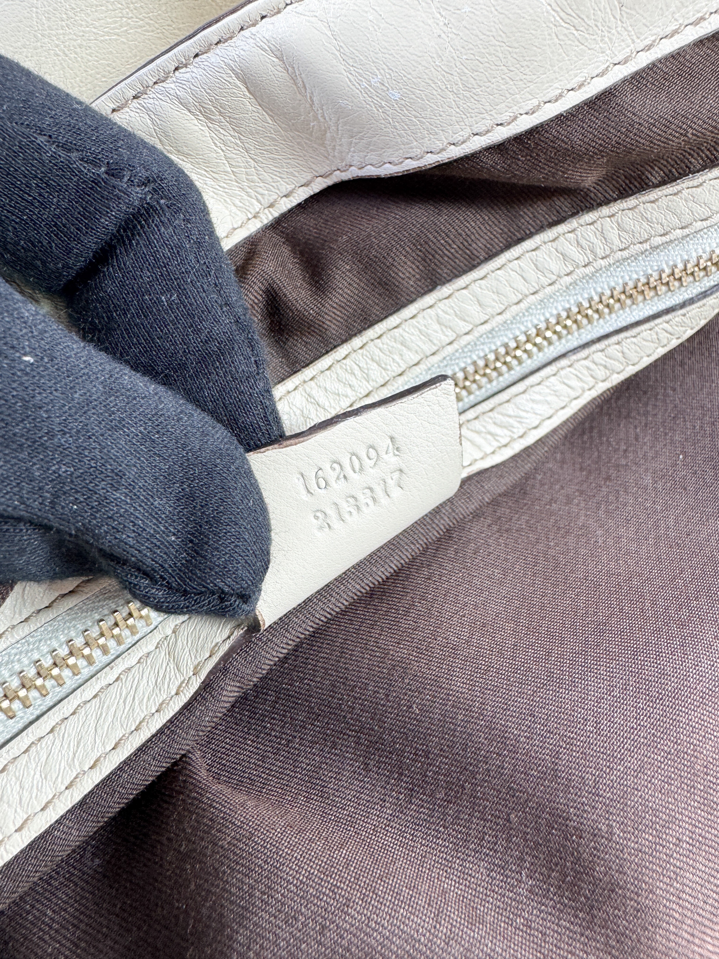 Gucci cream Britt leather shoulder bag 213317 *as is*