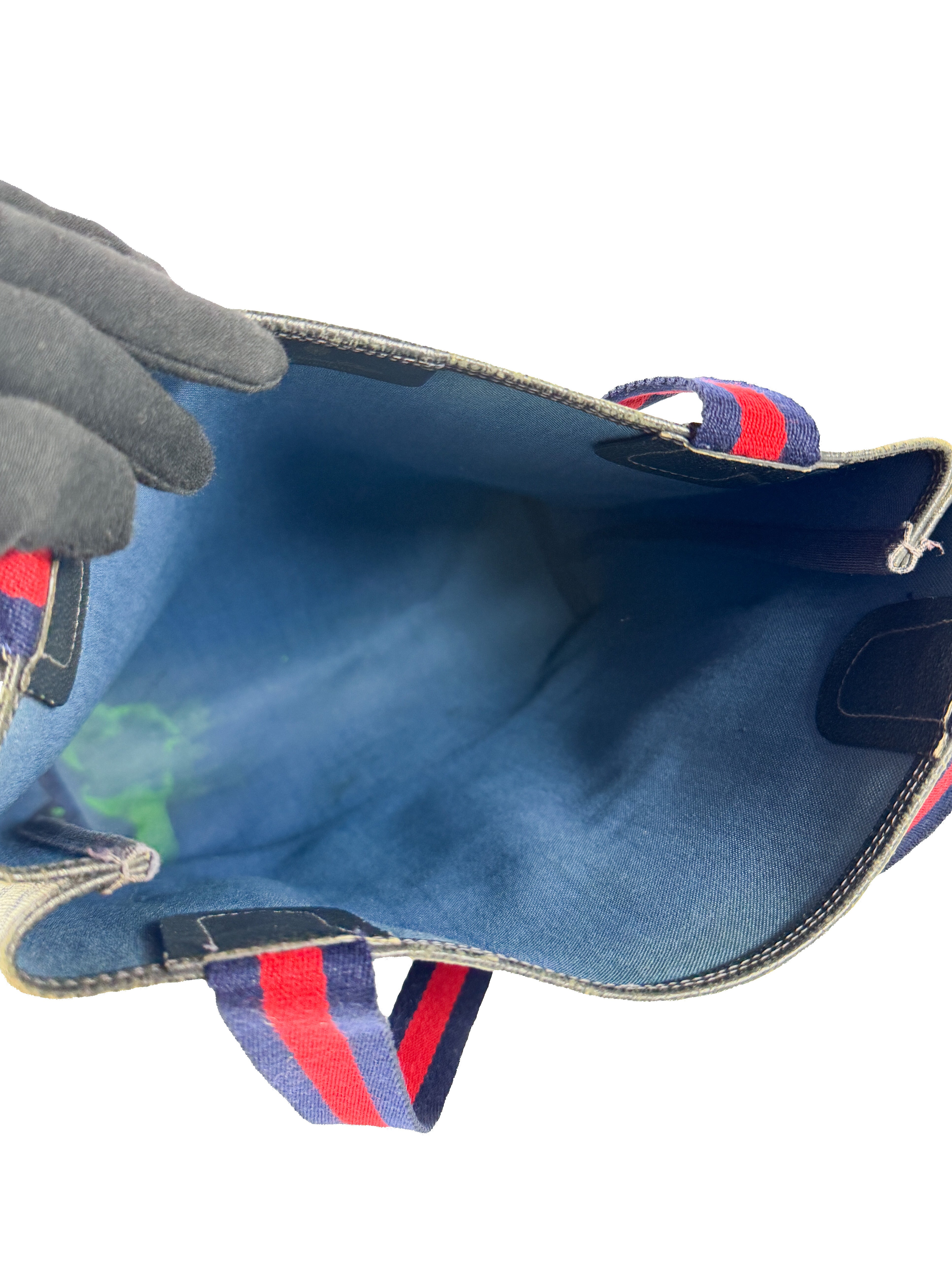 Gucci GG navy sherry line vintage tote 3902003