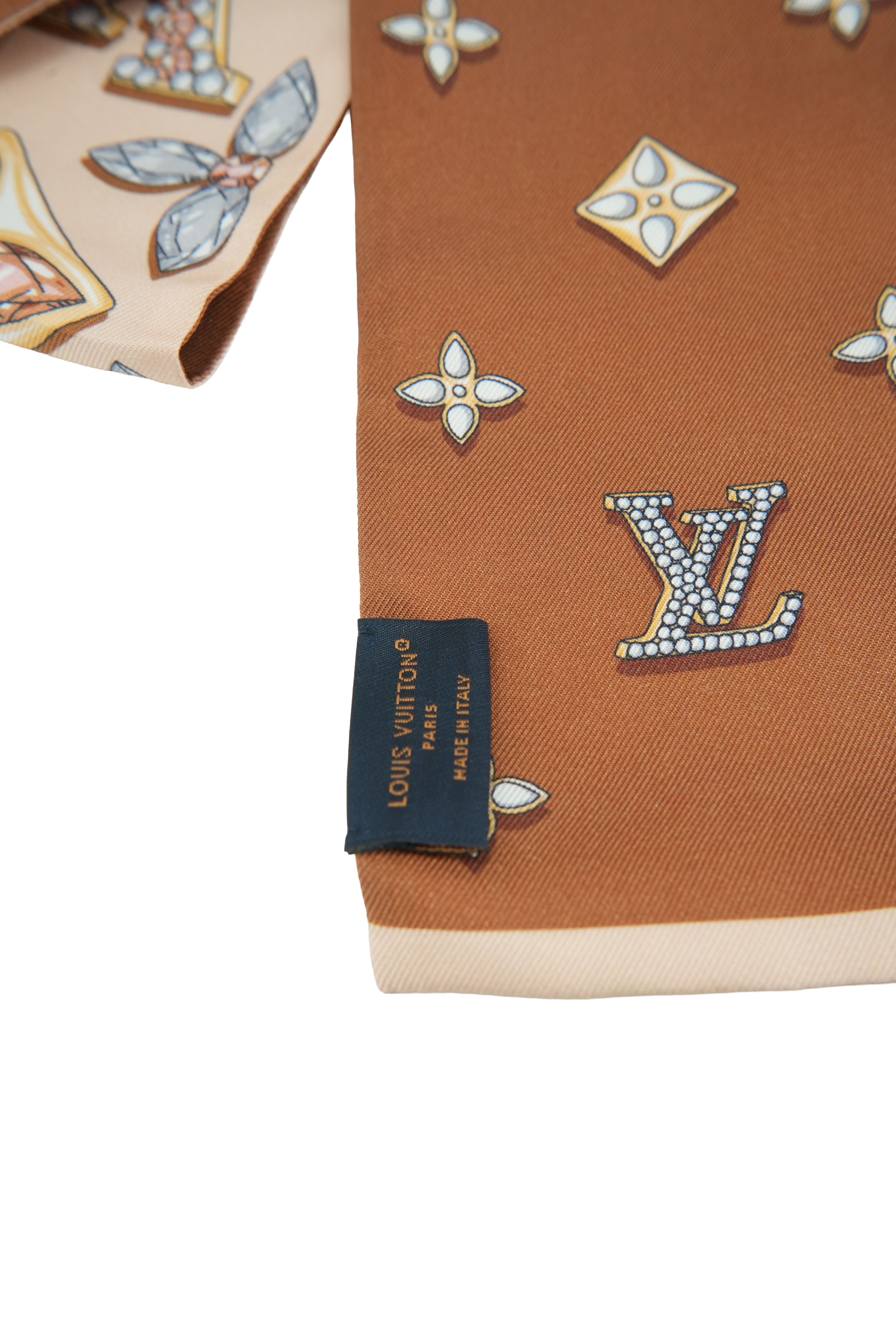 Louis Vuitton beige precious silk dragon bandeau CC4223
