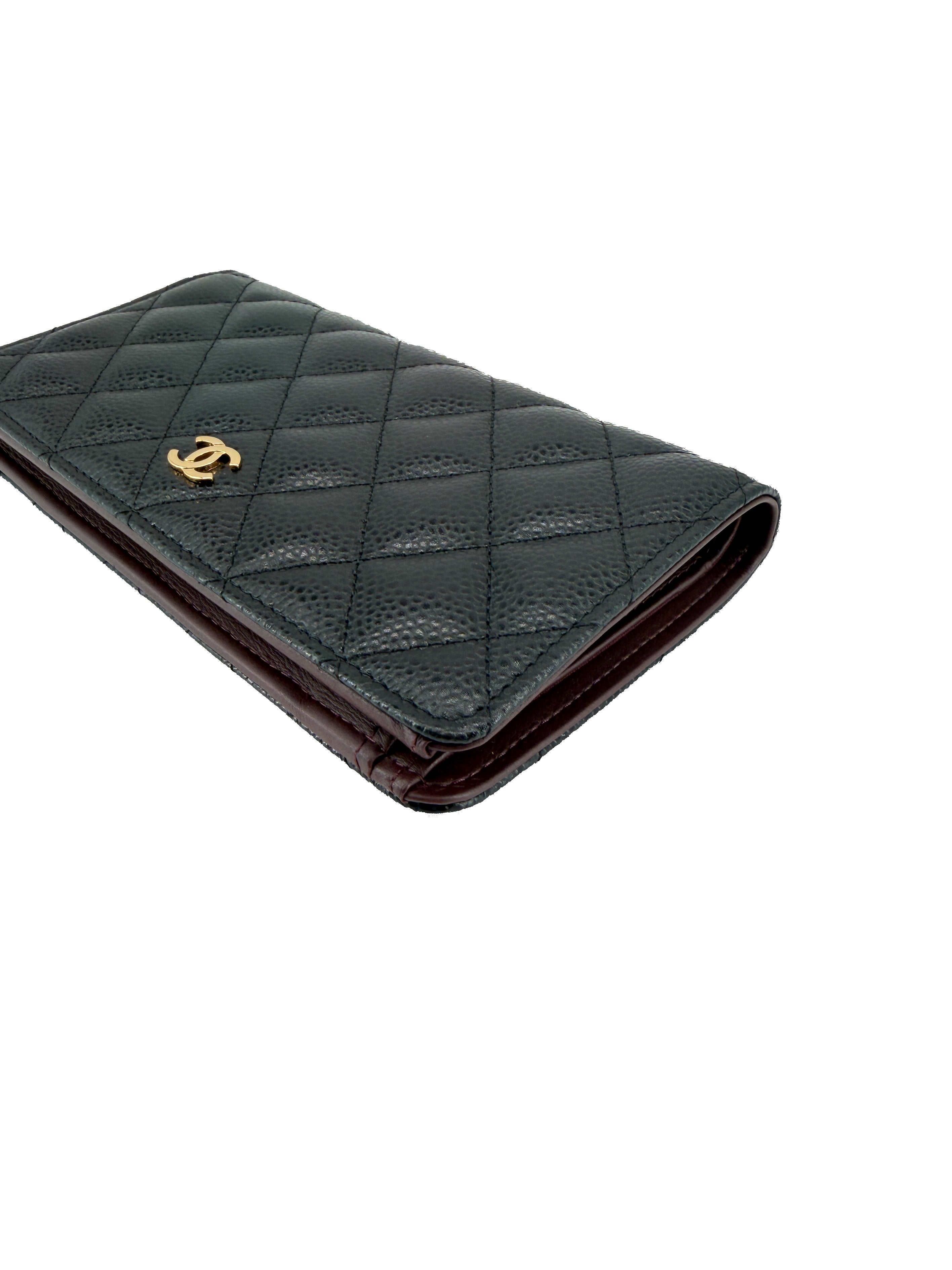 Chanel black caviar long wallet 25273709