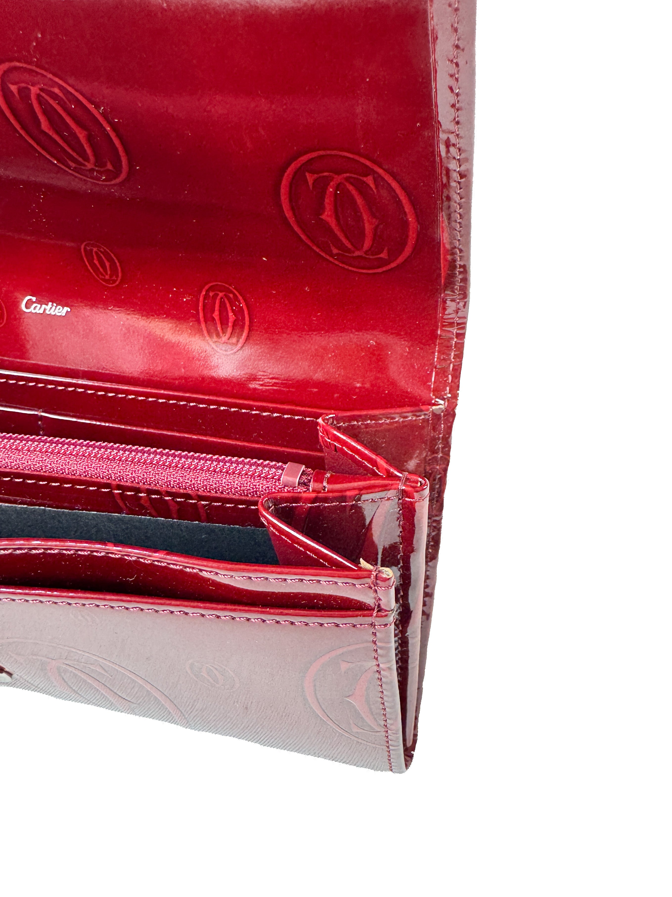 Cartier red patent leather Happy Birthday wallet FCWE