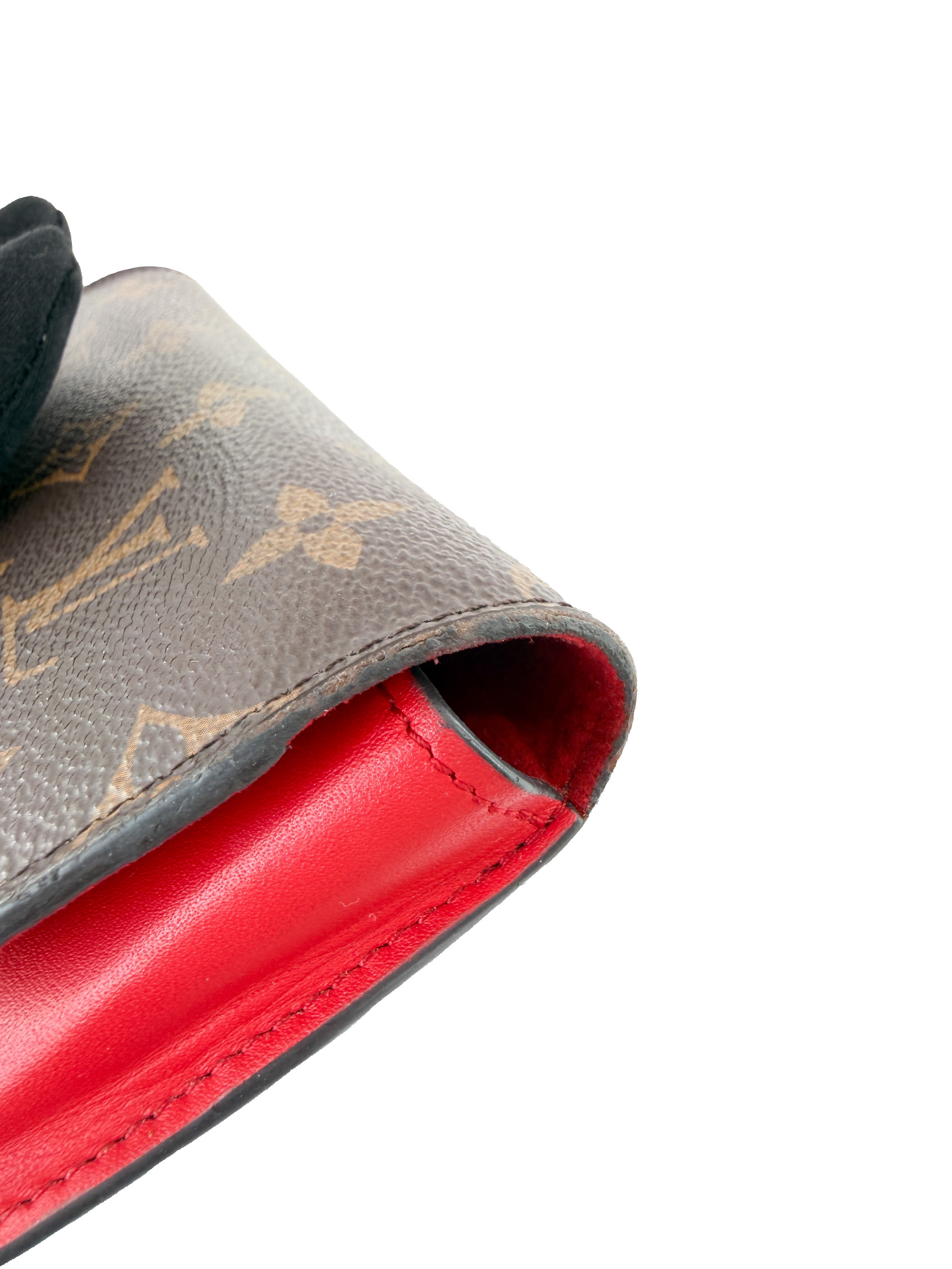 Louis Vuitton monogram red eyeglass case SP4149