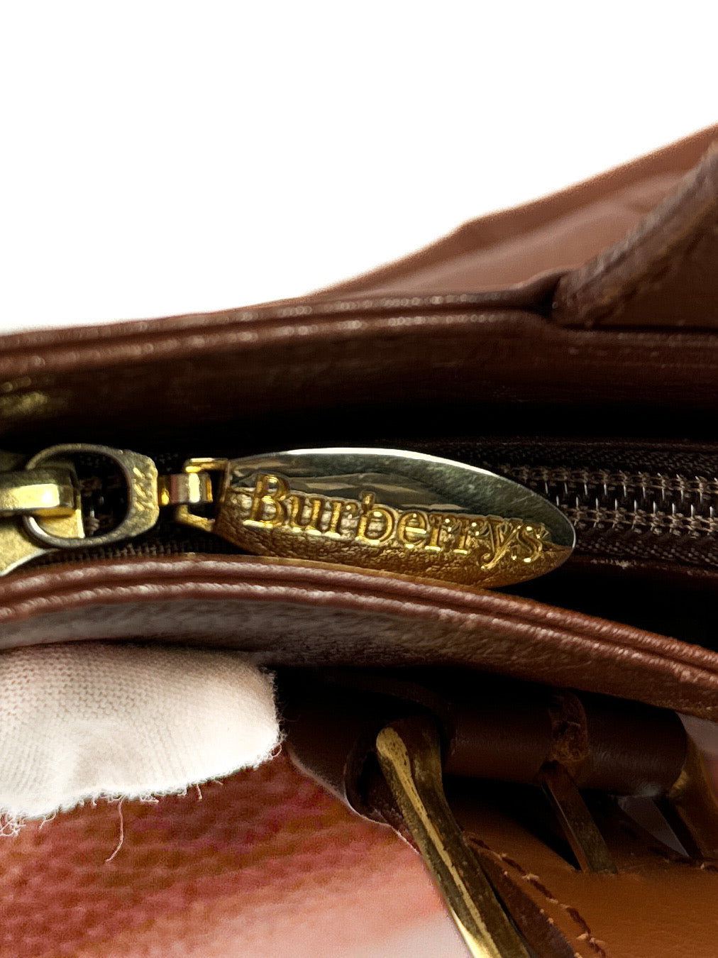 Burberry vintage brown leather satchel