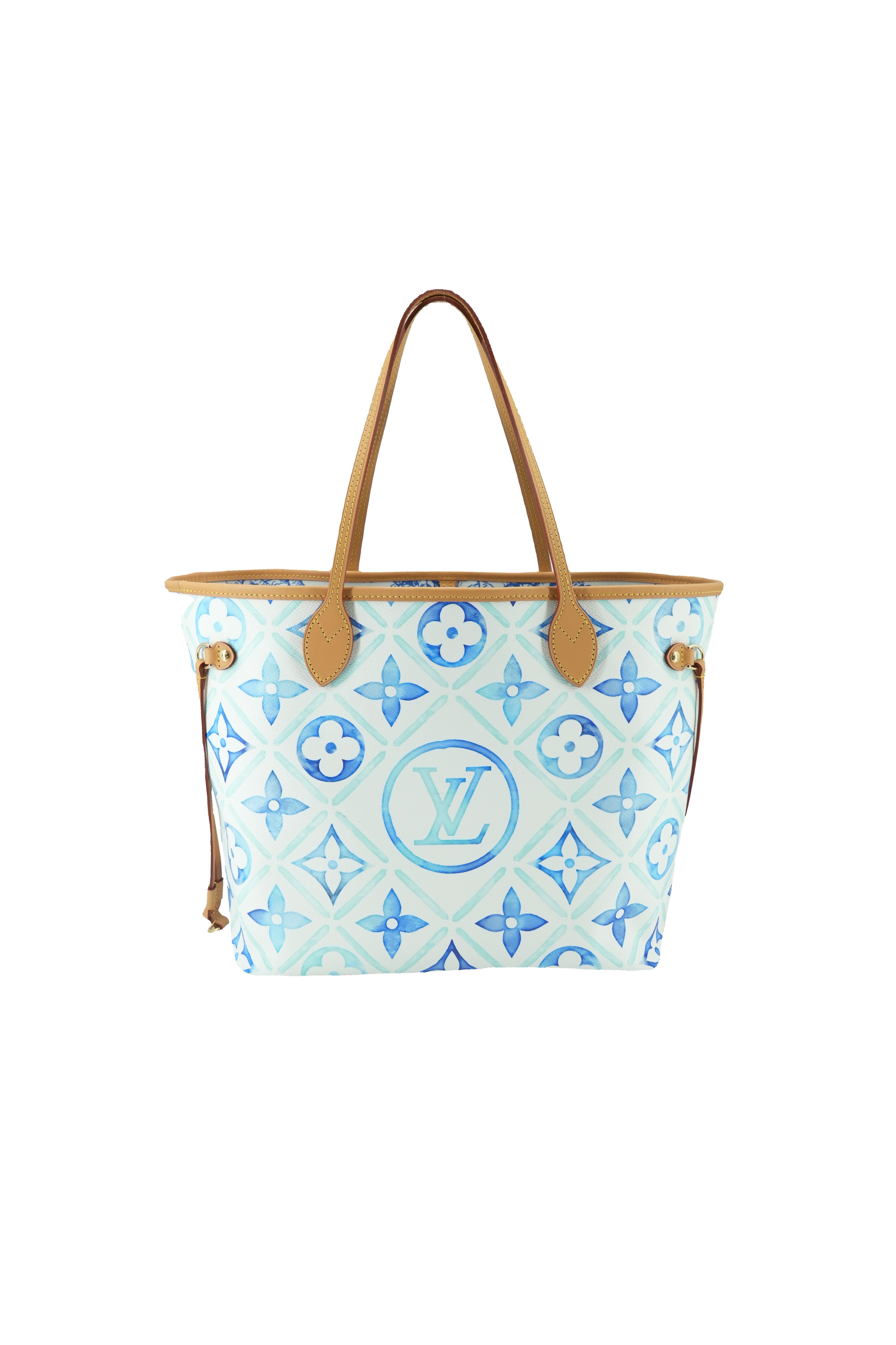 Louis Vuitton monogram Tiles by the Pool Neverfull MM lagoon blue NFC