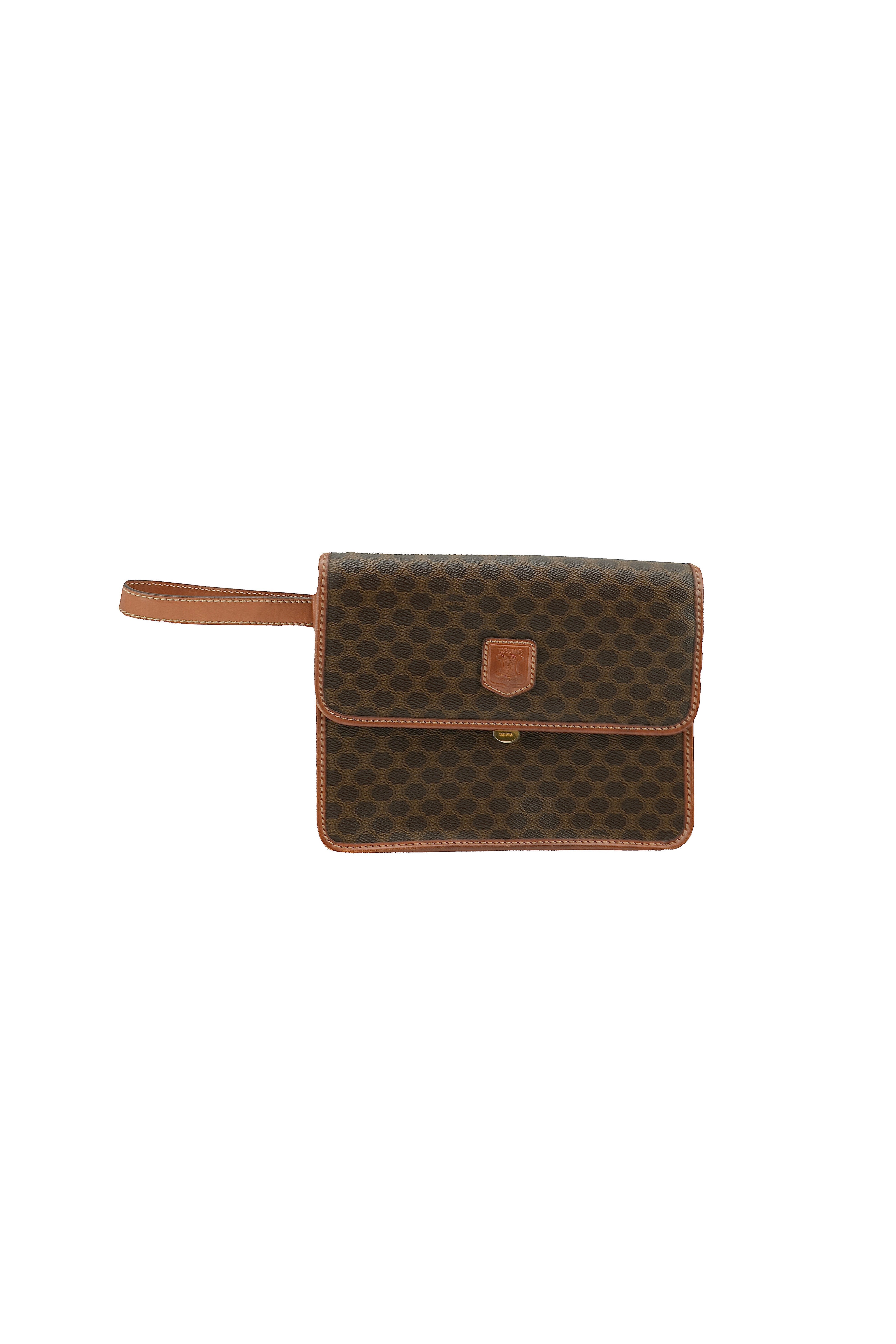 Celine vintage brown macadam wristlet M07