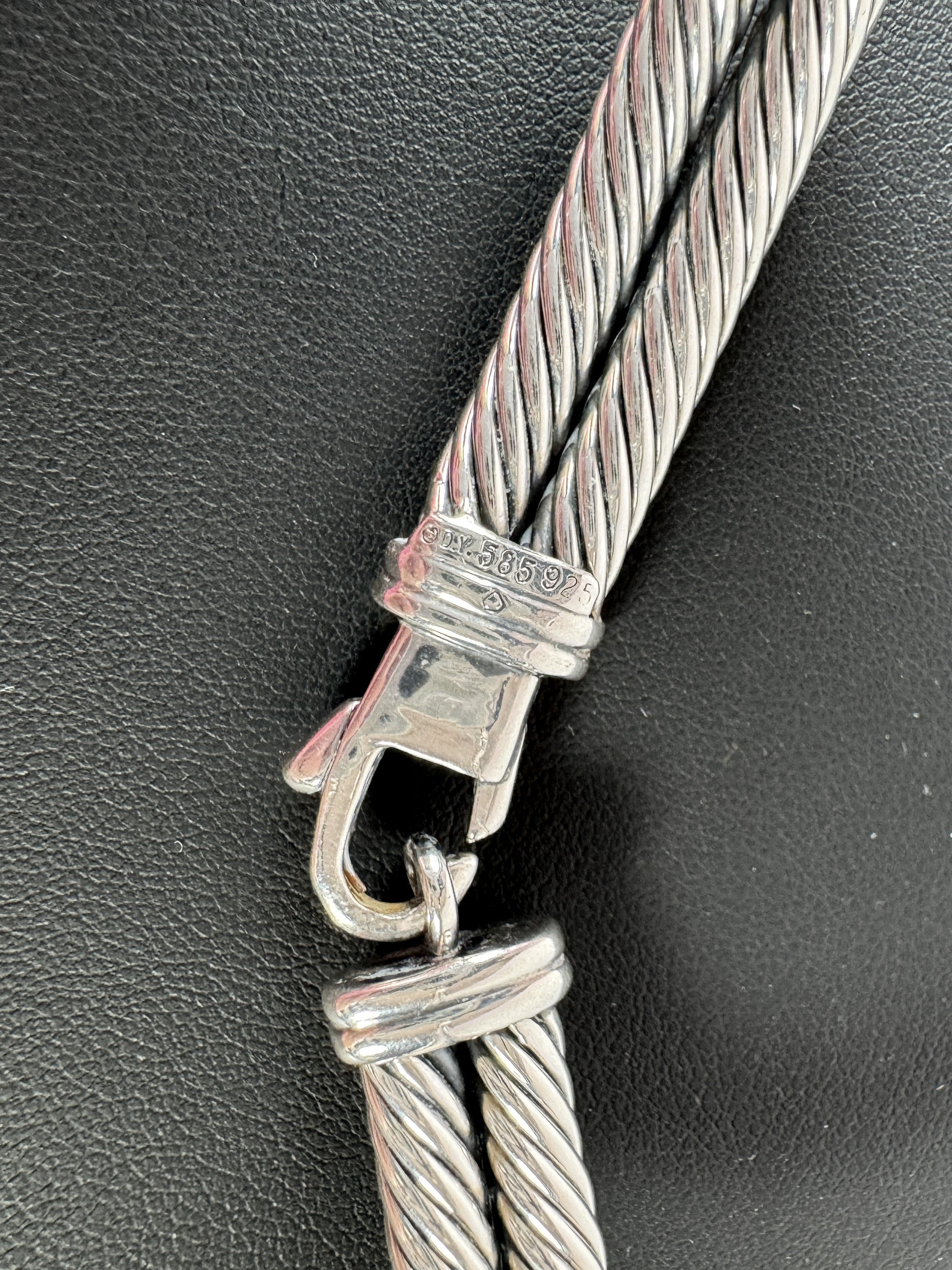 David Yurman sterling silver 14k gold double cable necklace