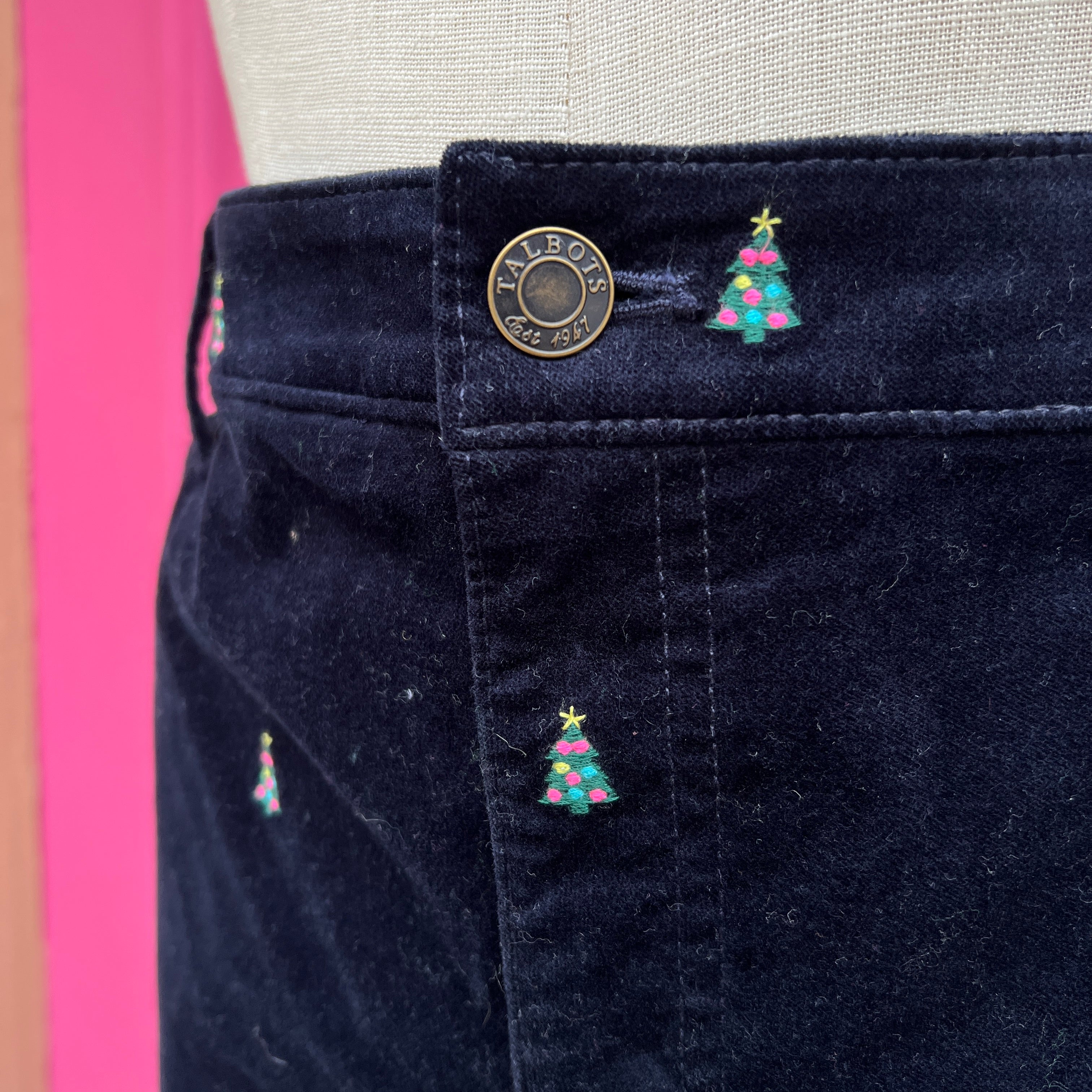 Talbots navy velveteen straight leg pants size 18W