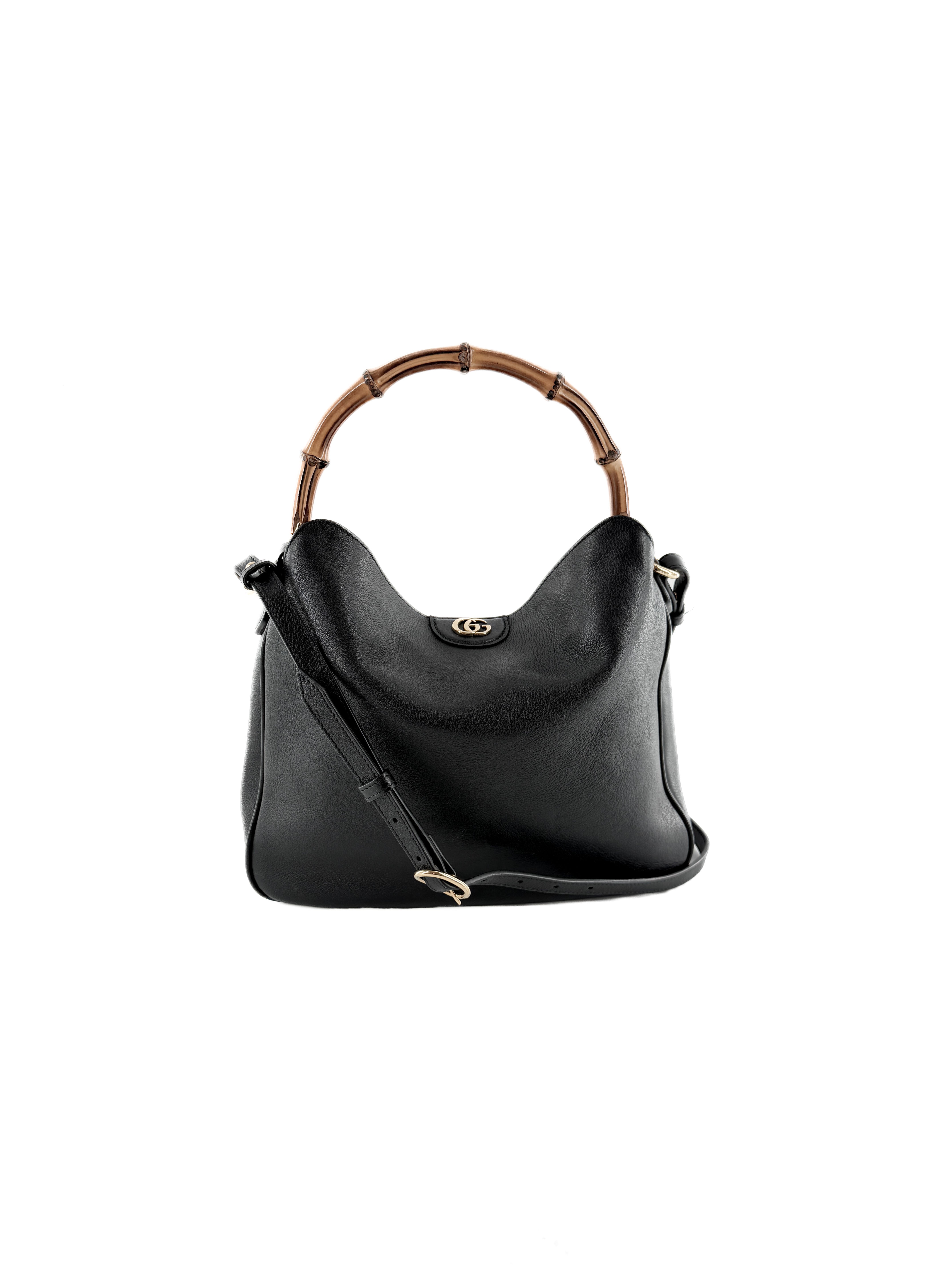 Gucci Diana NM Bamboo Shoulder Bag Leather Medium 498879