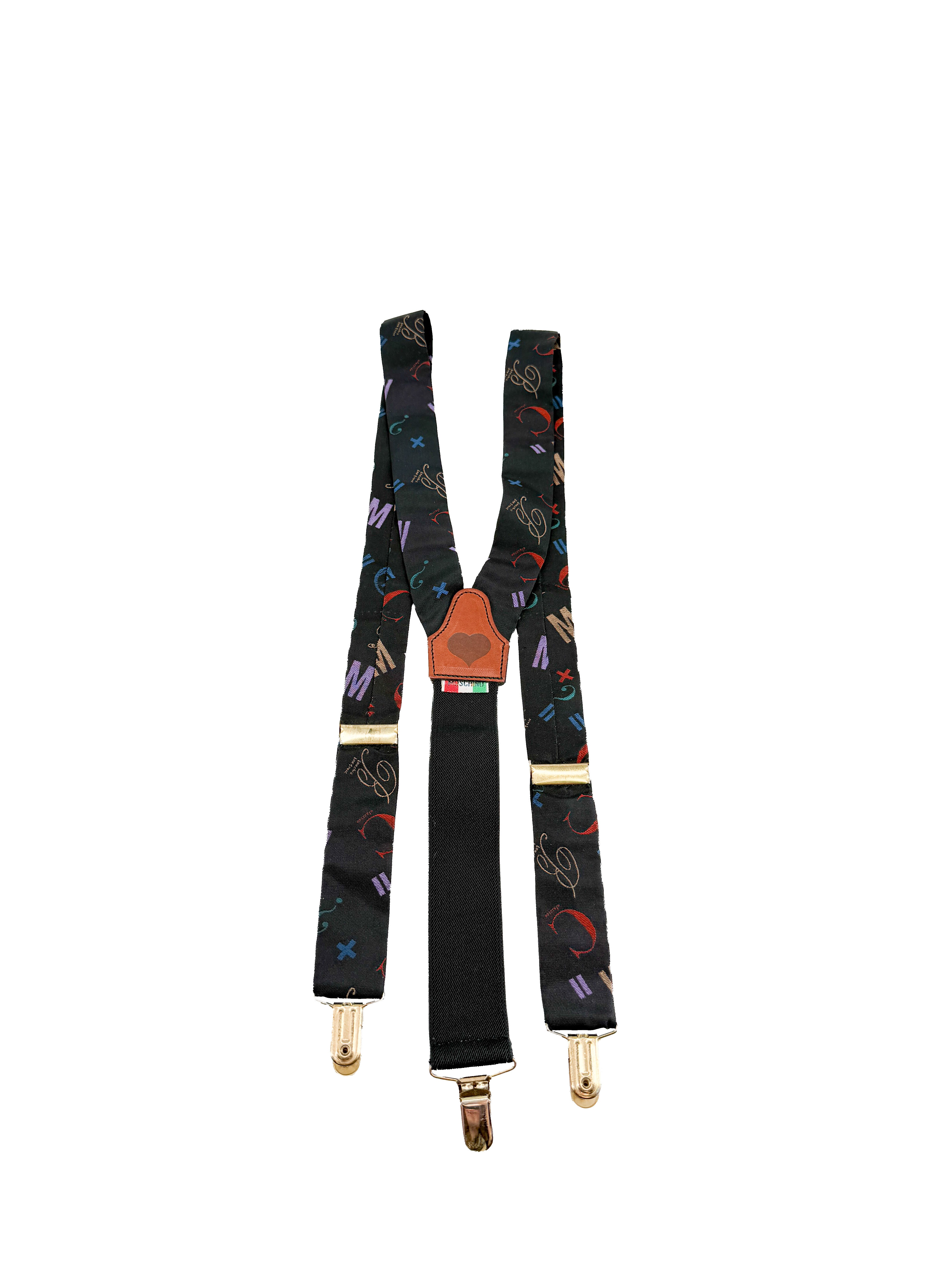 Moschino vintage letter suspenders