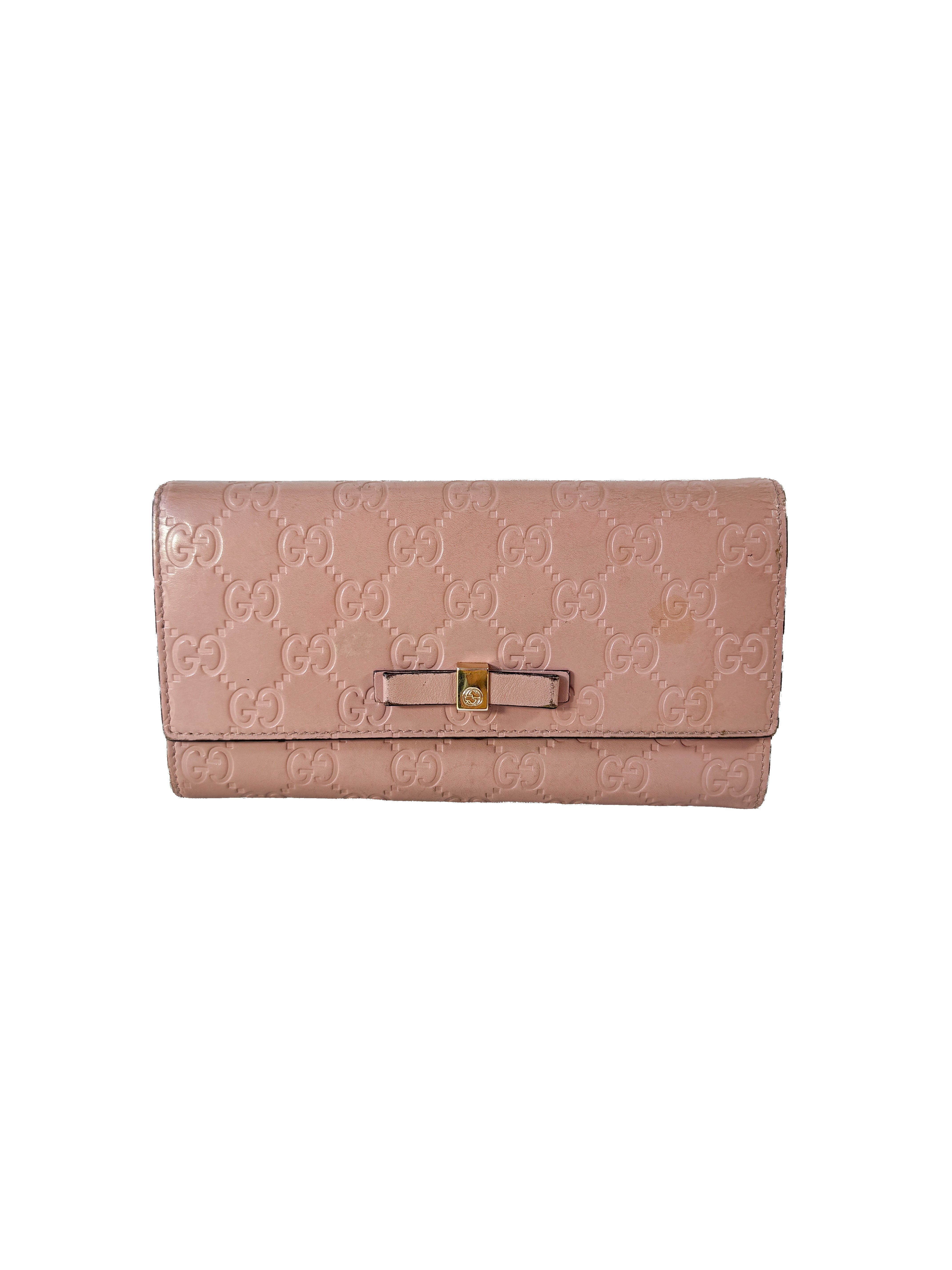 Gucci light pink Guccissima leather wallet 388679-2067